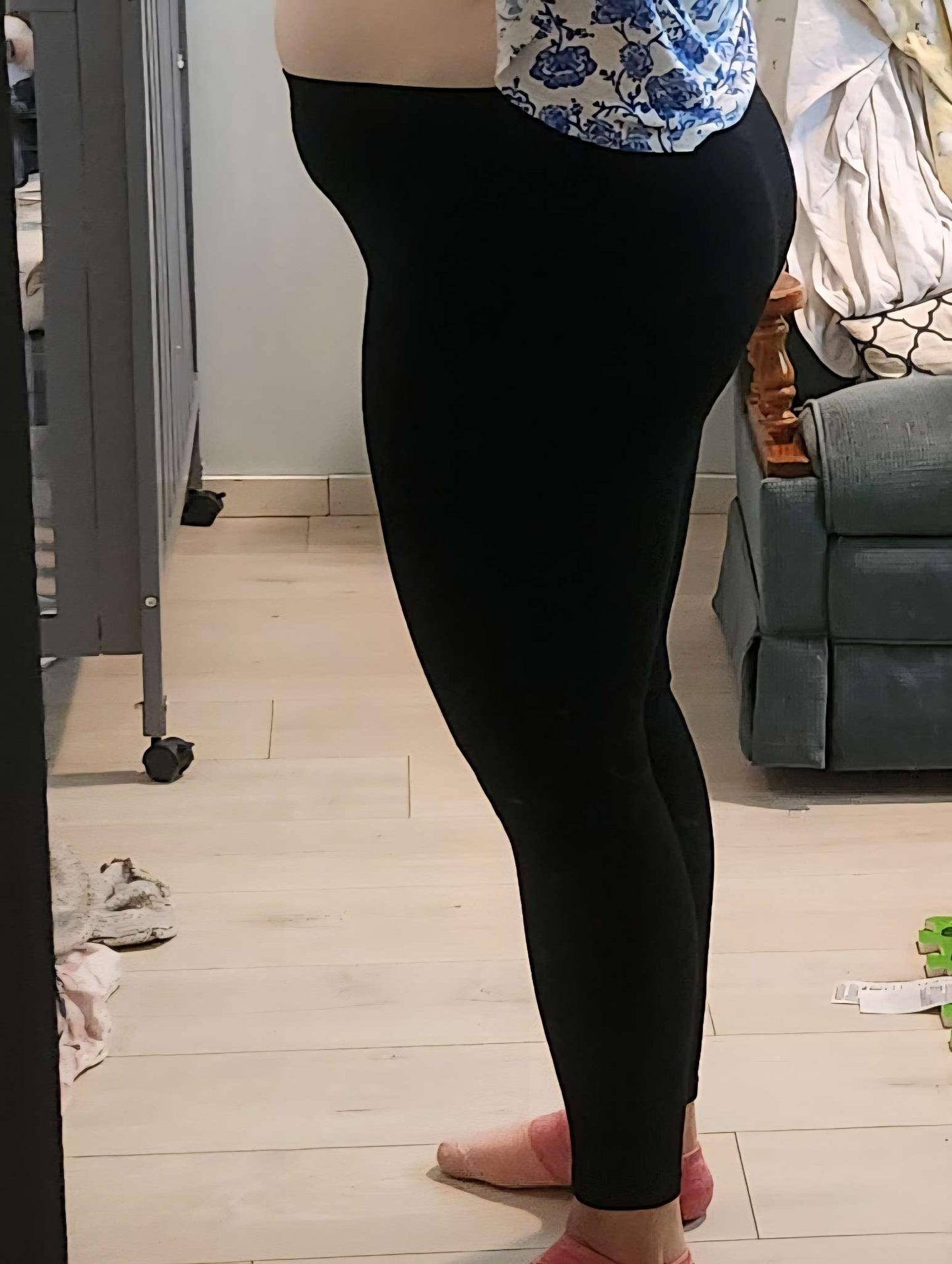 Black Leggings, Maternity L (12-14)