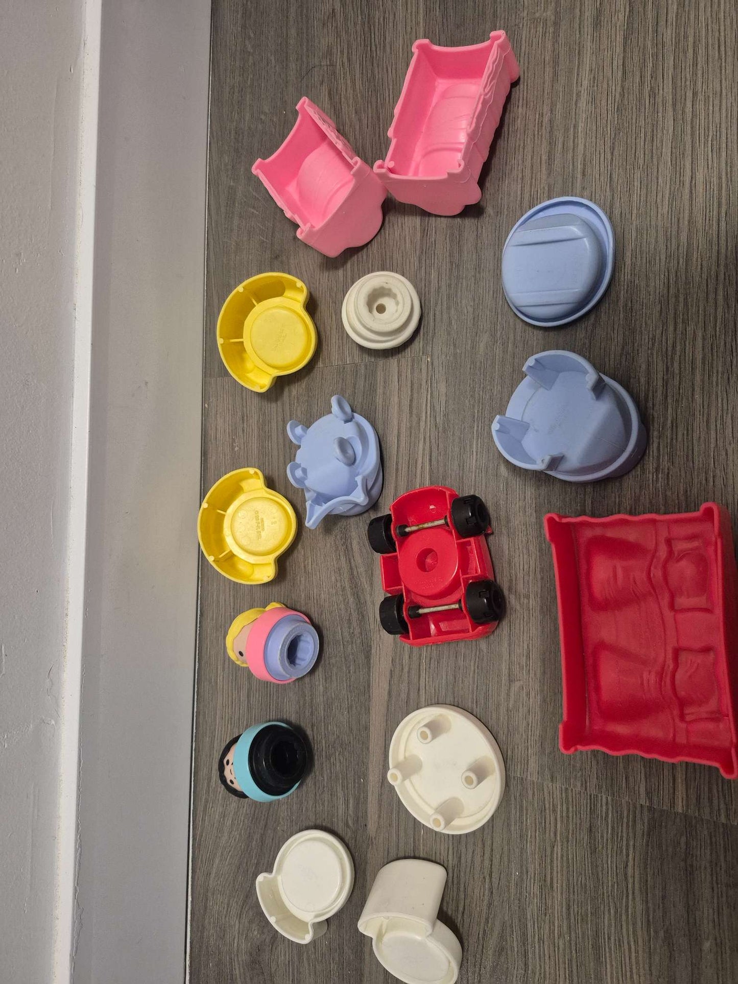 Vintage Fisher Price Dollhouse Set Furniture and Characters