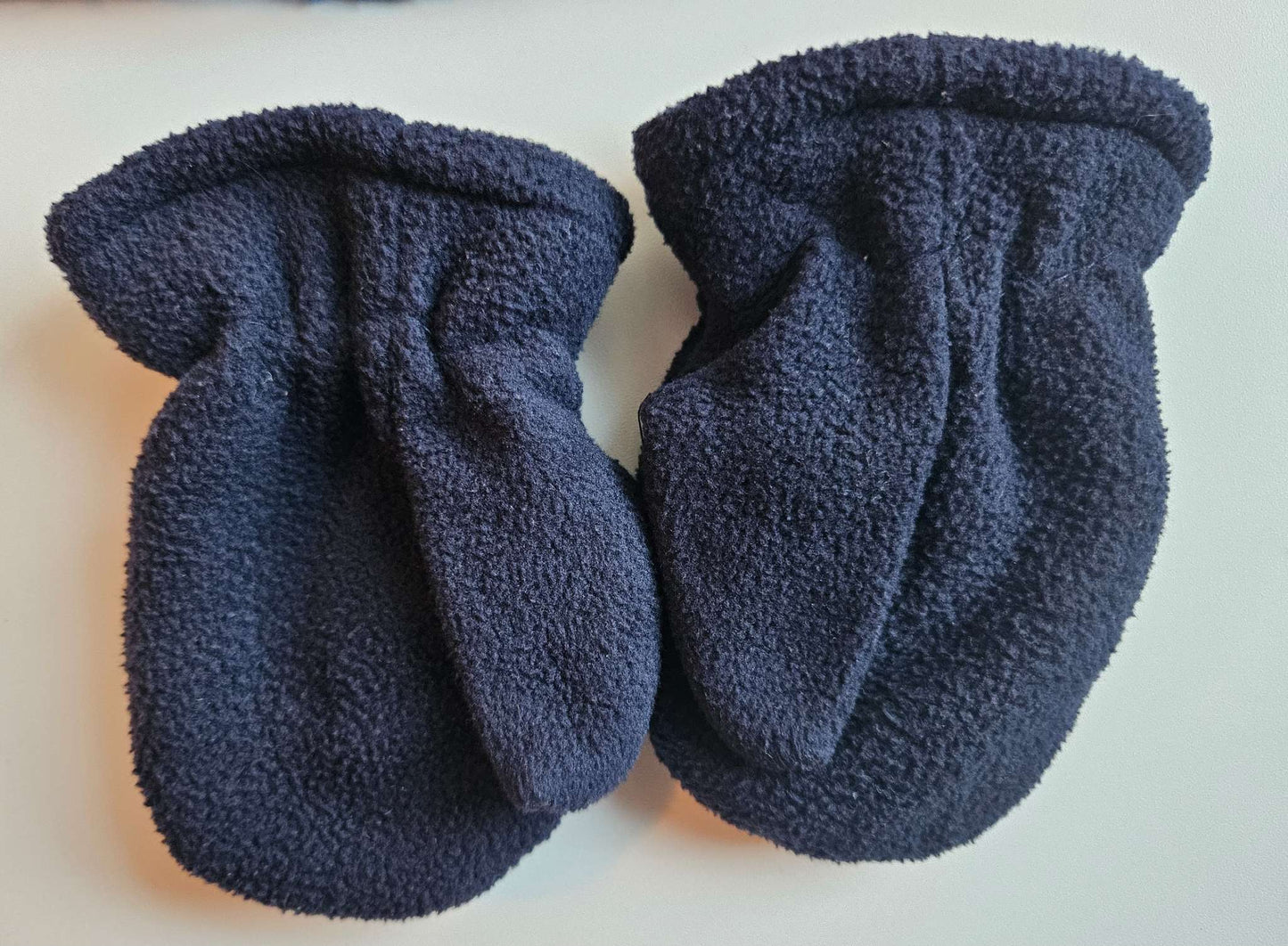 Blue monster winter hat and blue mittens set