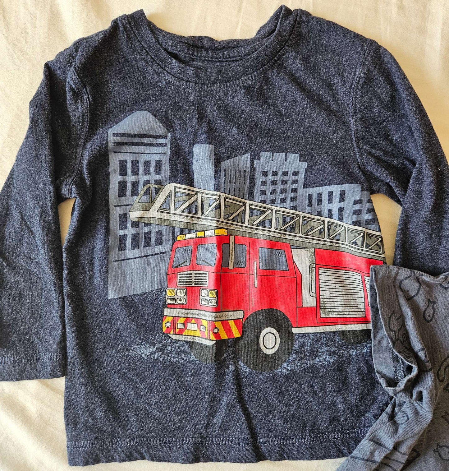 2 size 2T blue shirts (fire truck and under the sea), Kids 2T