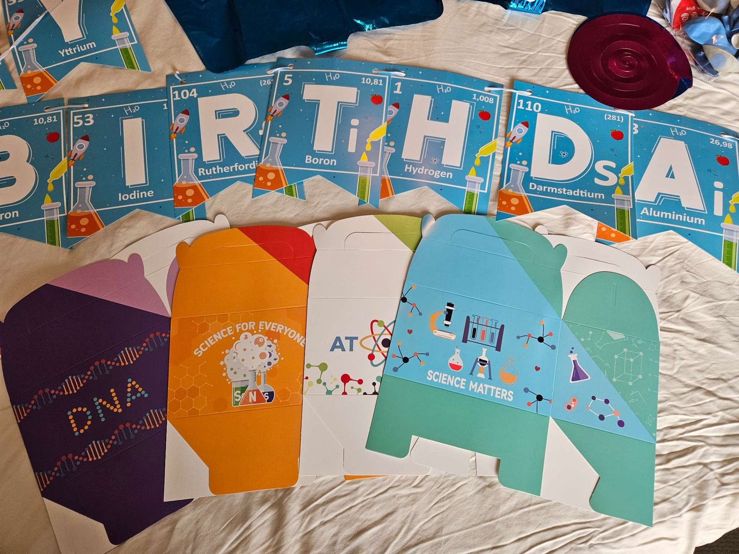 Science themed party decorations