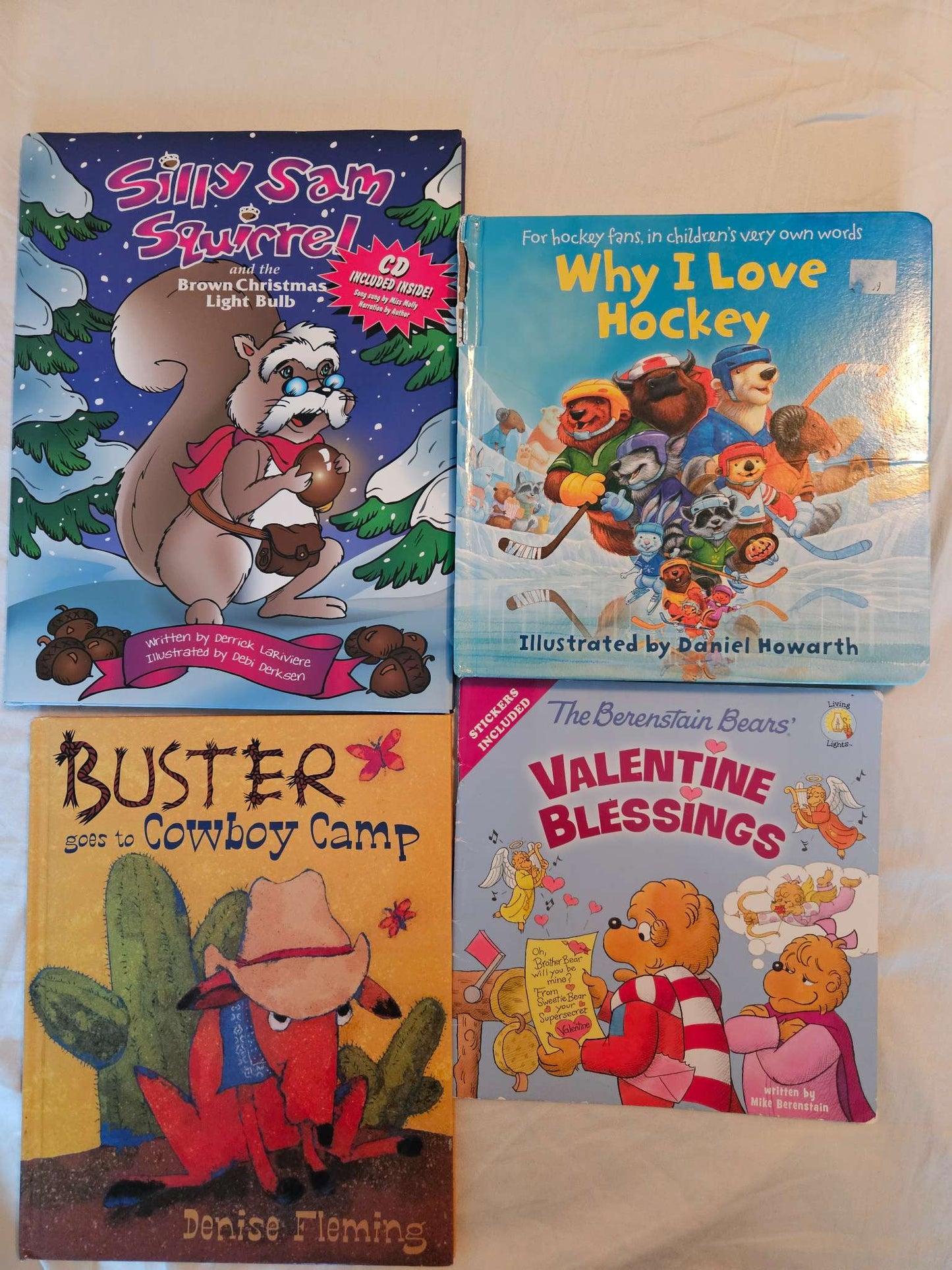 Silly Sam Squirrel, Why I love hockey, Buster goes to cowboy camp, Bernenstein Bears Valentine Blessings Books