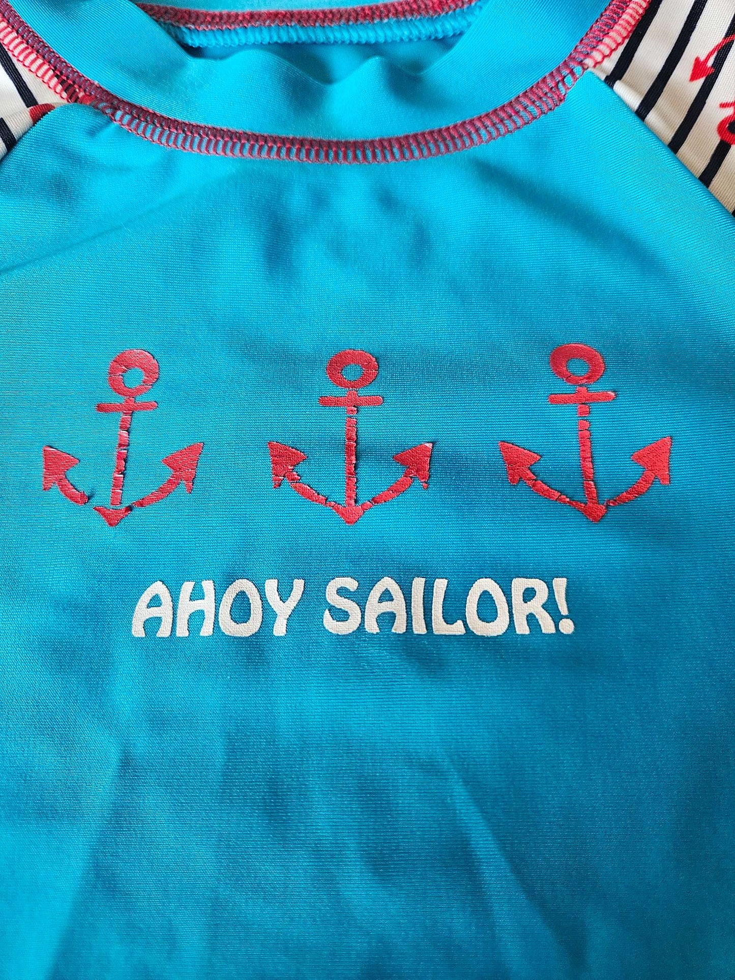 18-24 month Ahoy sailor blue rashguard, Kids 24 Month (18-24M)