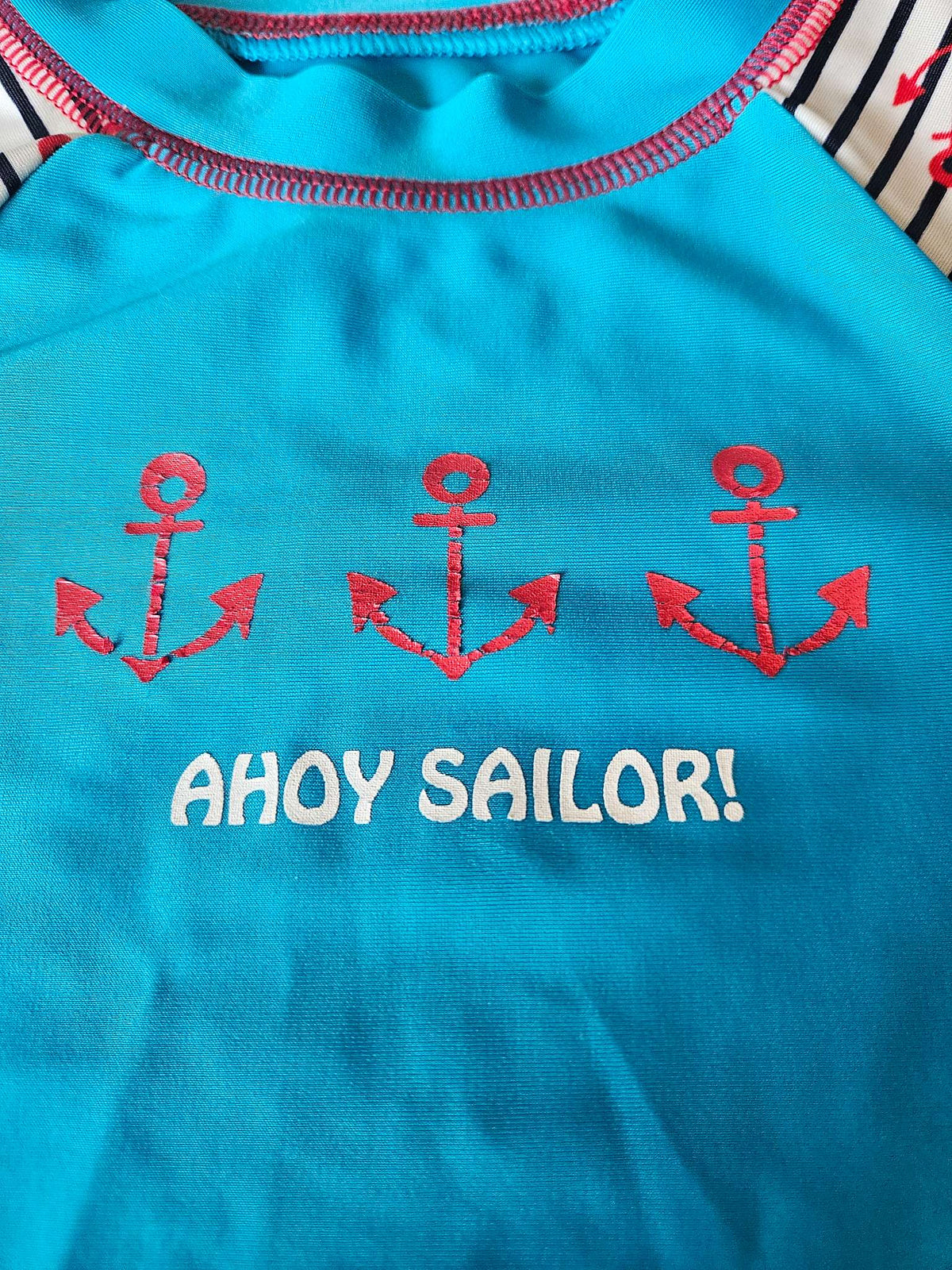 18-24 month Ahoy sailor blue rashguard, Kids 24 Month (18-24M)