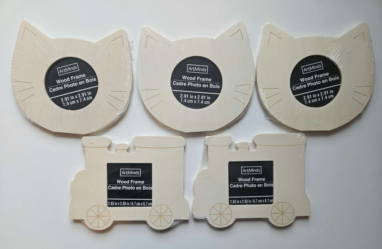 5 brand new in package wooden frames