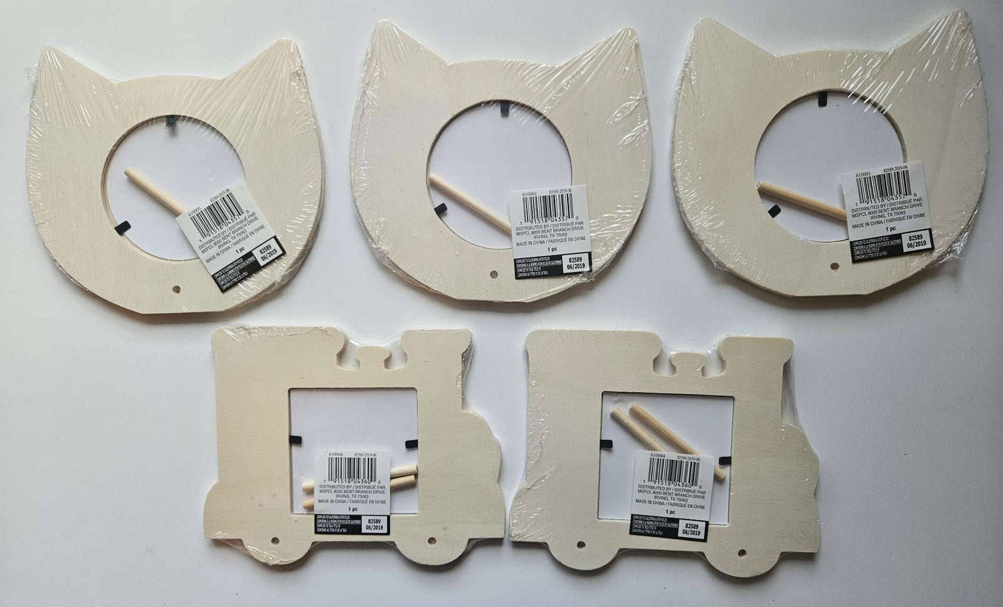 5 brand new in package wooden frames