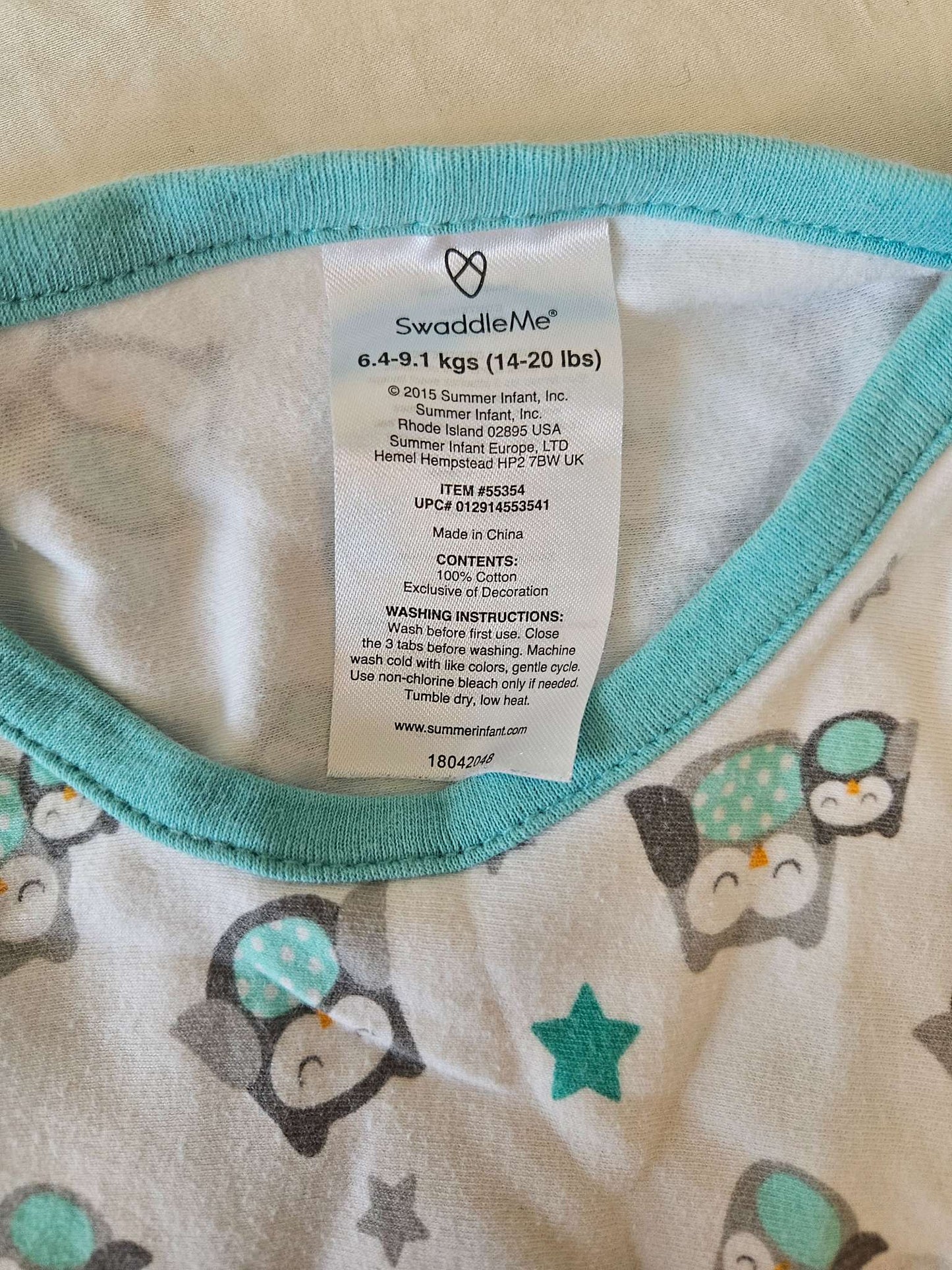 Owl SwaddleMe sleepsack 14-20lbs , 6-12 Months (Medium)