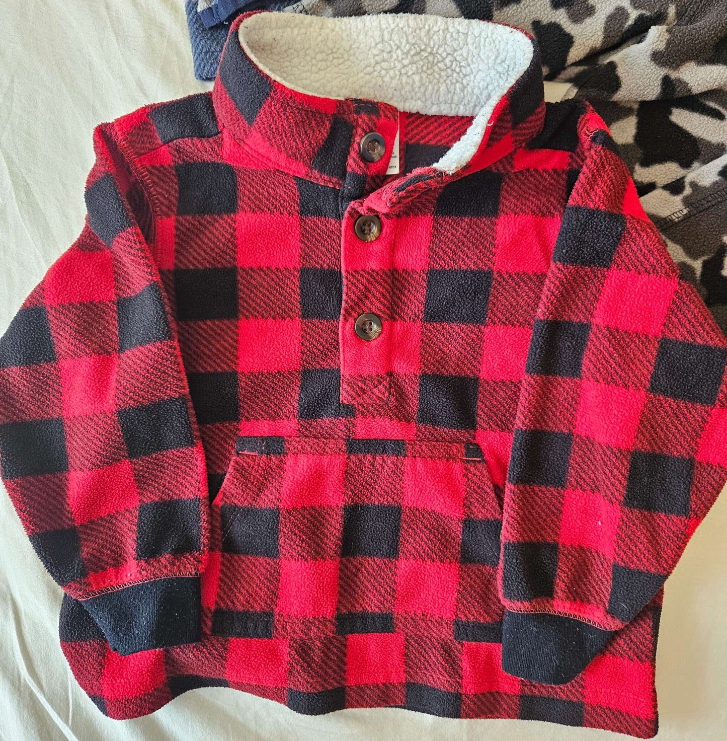 Set of 3 - 24 month sweaters (oshkosh blue plaid, carters red plaid, george Grey camo), Kids 24 Month (18-24M)