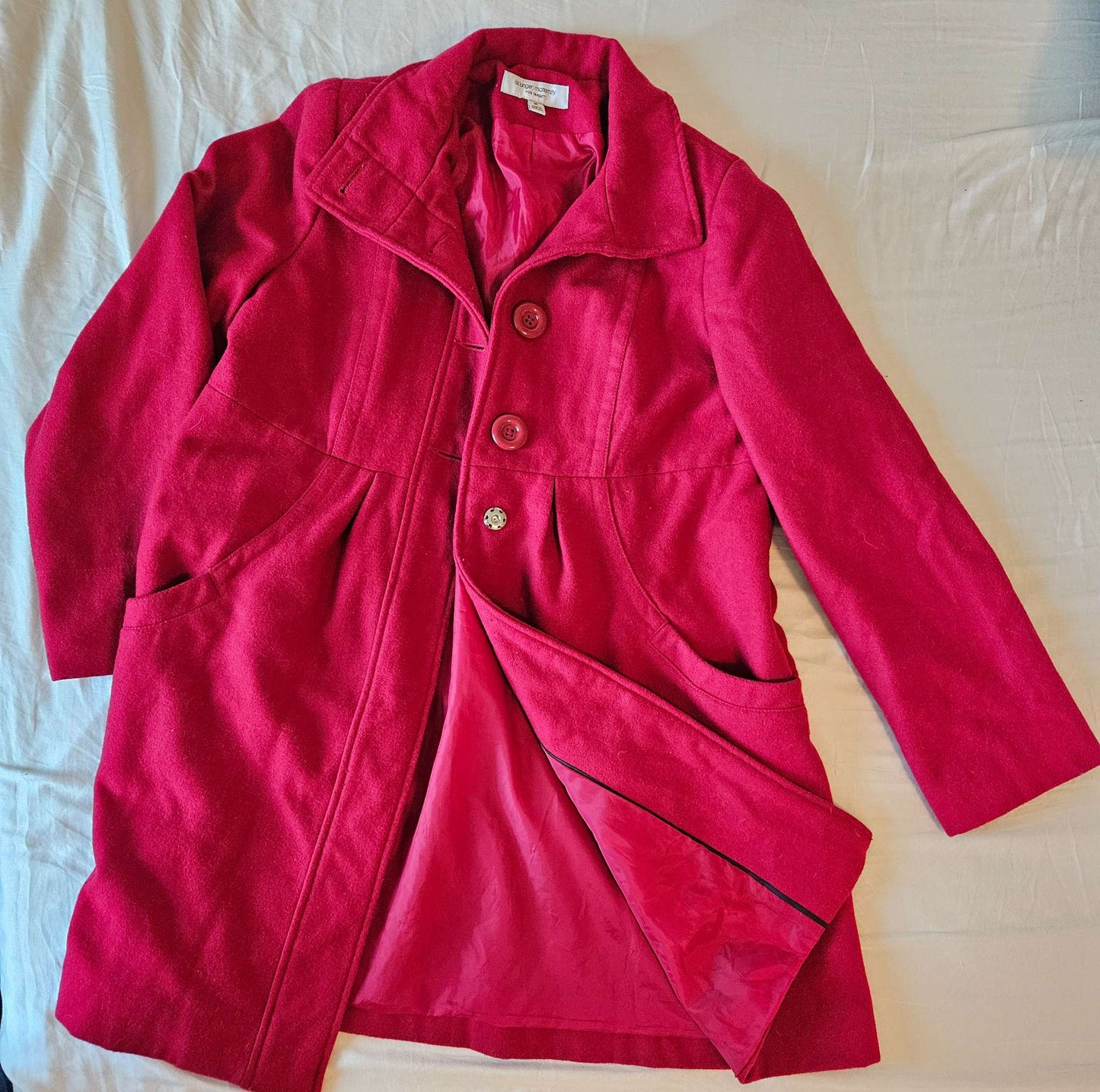 Liz Lange Maternity Red wool coat size M, Maternity M (8-10)