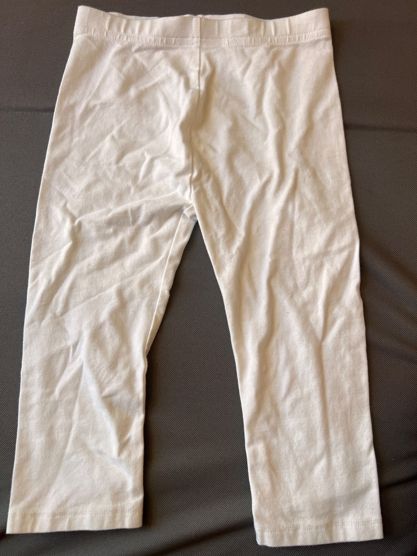 Girl’s White Capris Leggings, Kids 6/6X
