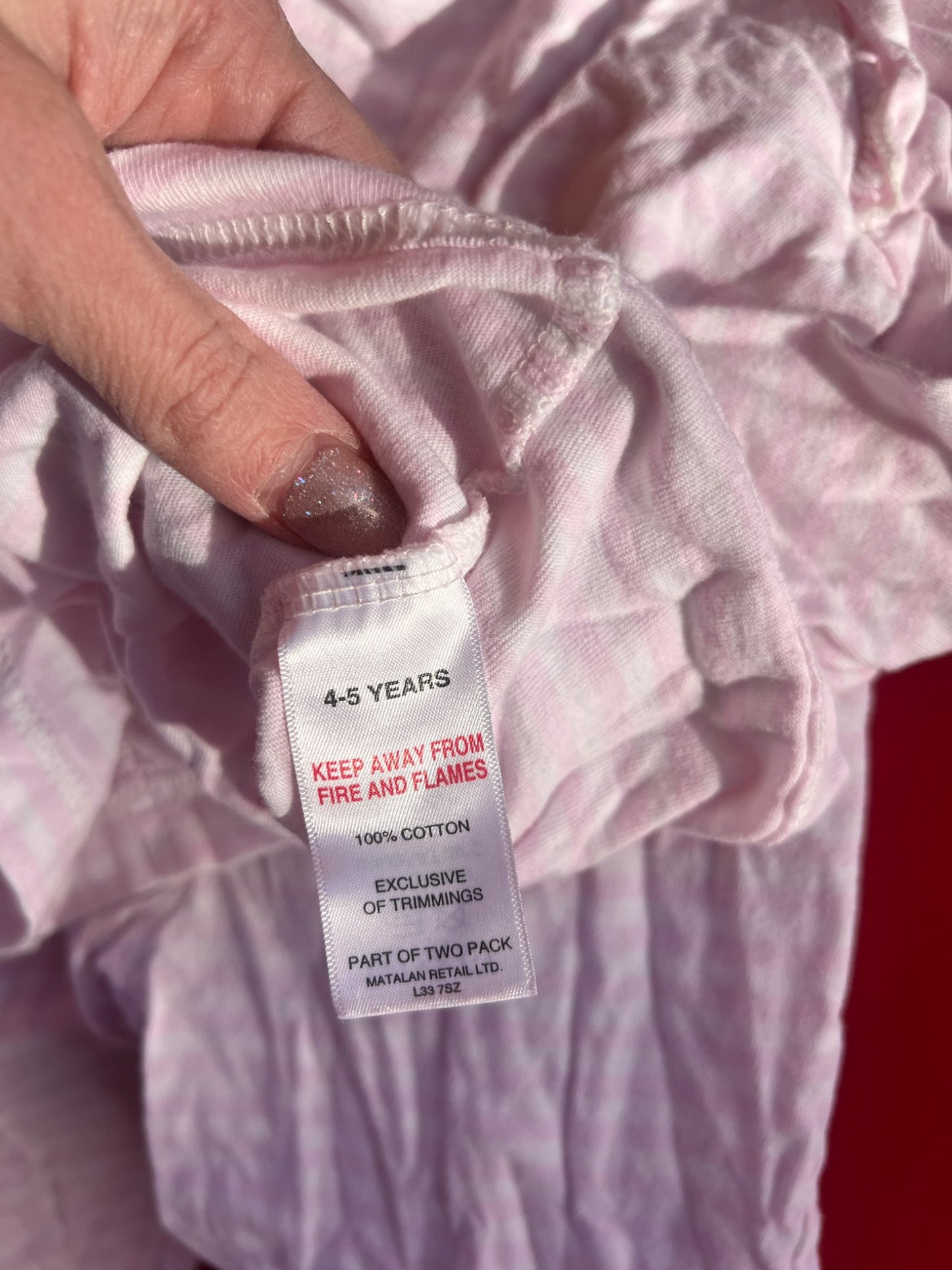 Girl’s Pink Striped Pj’s , Kids 4/4T