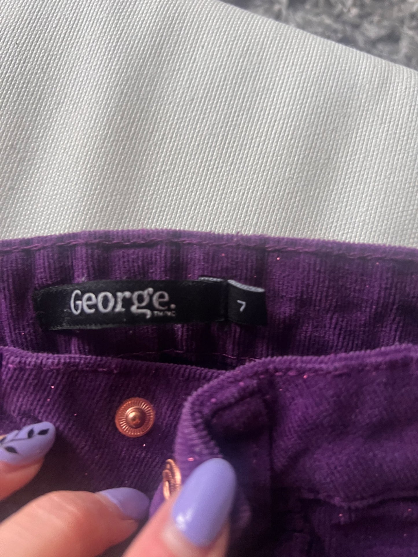 Girl’s Mixed Bundle Purple Corduroy Pants, Kids 7