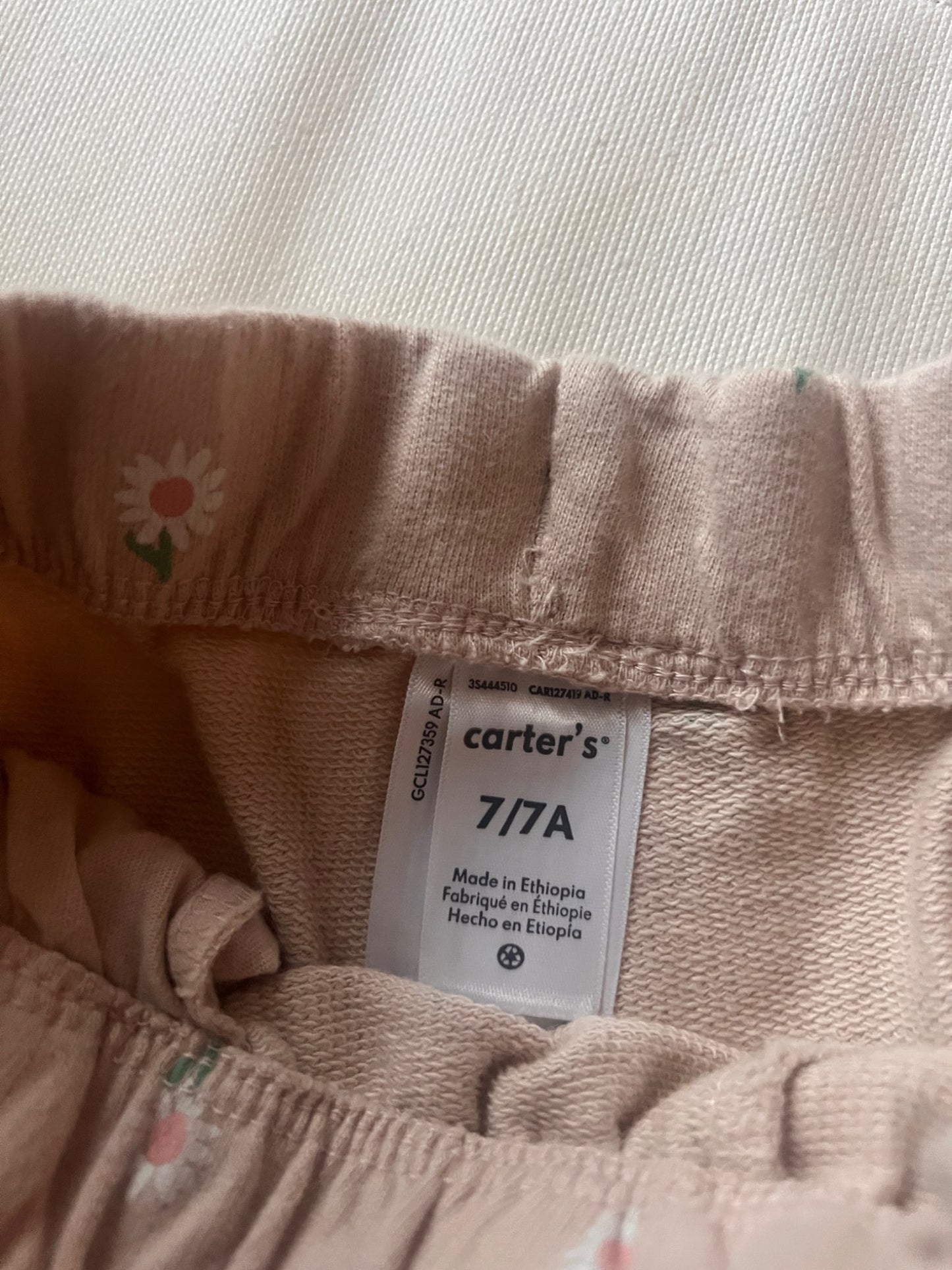 Girl’s Tan/Flowers Shorts, Kids 7