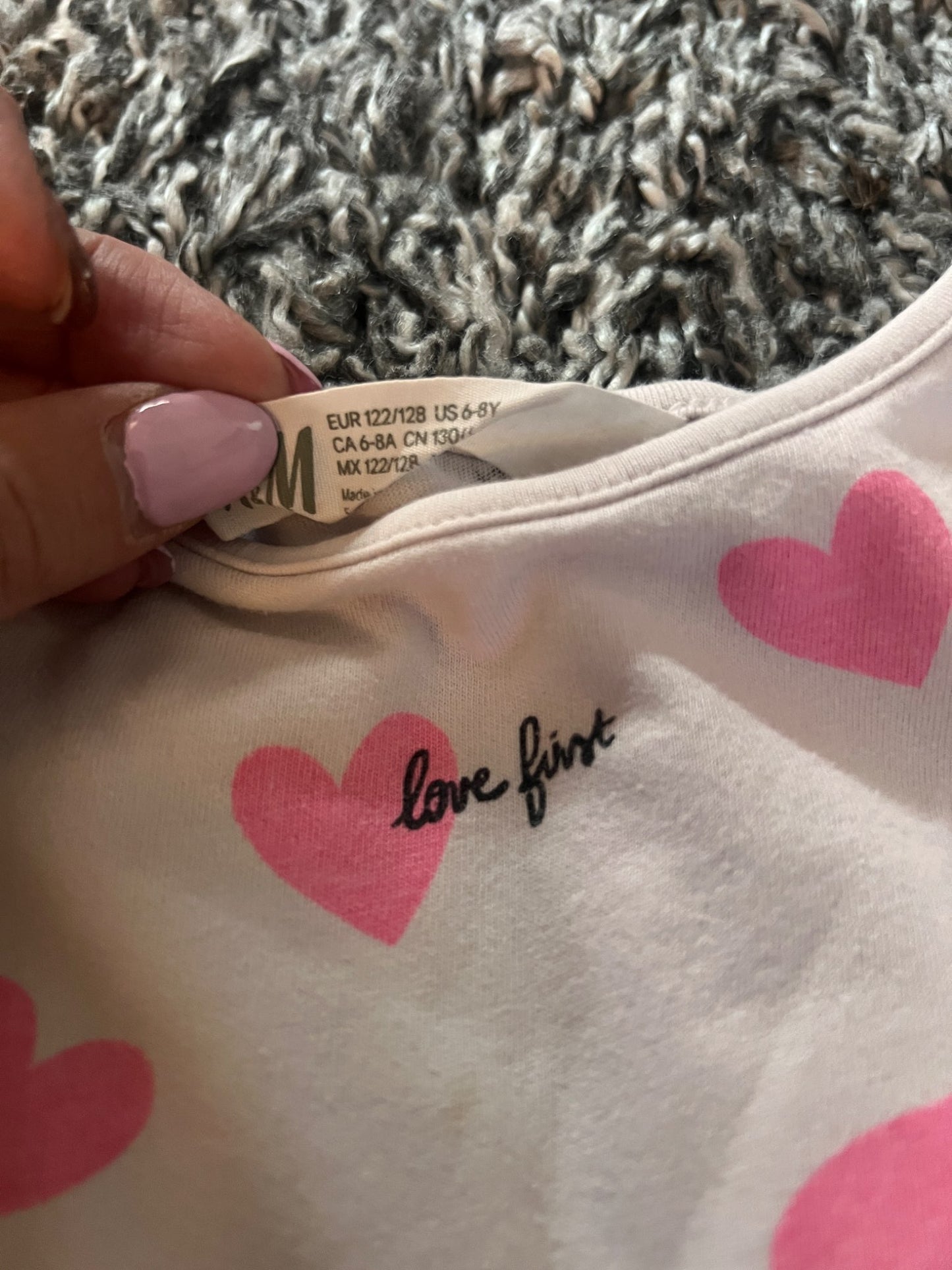Girl’s Long Sleeved Dress with Hearts, Kids 6/6X