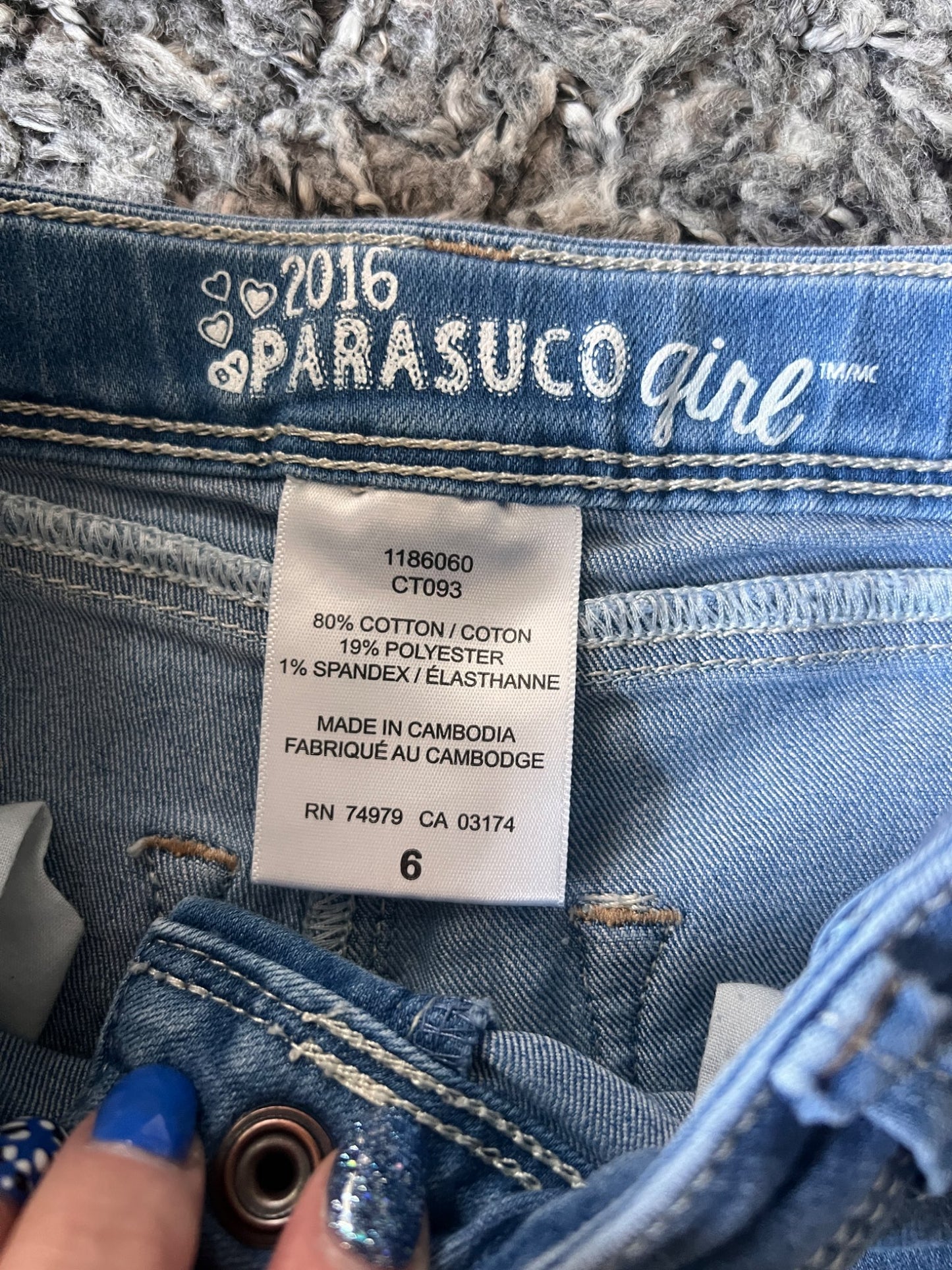 Girl’s Parasuco Jean Shorts, Kids 6/6X
