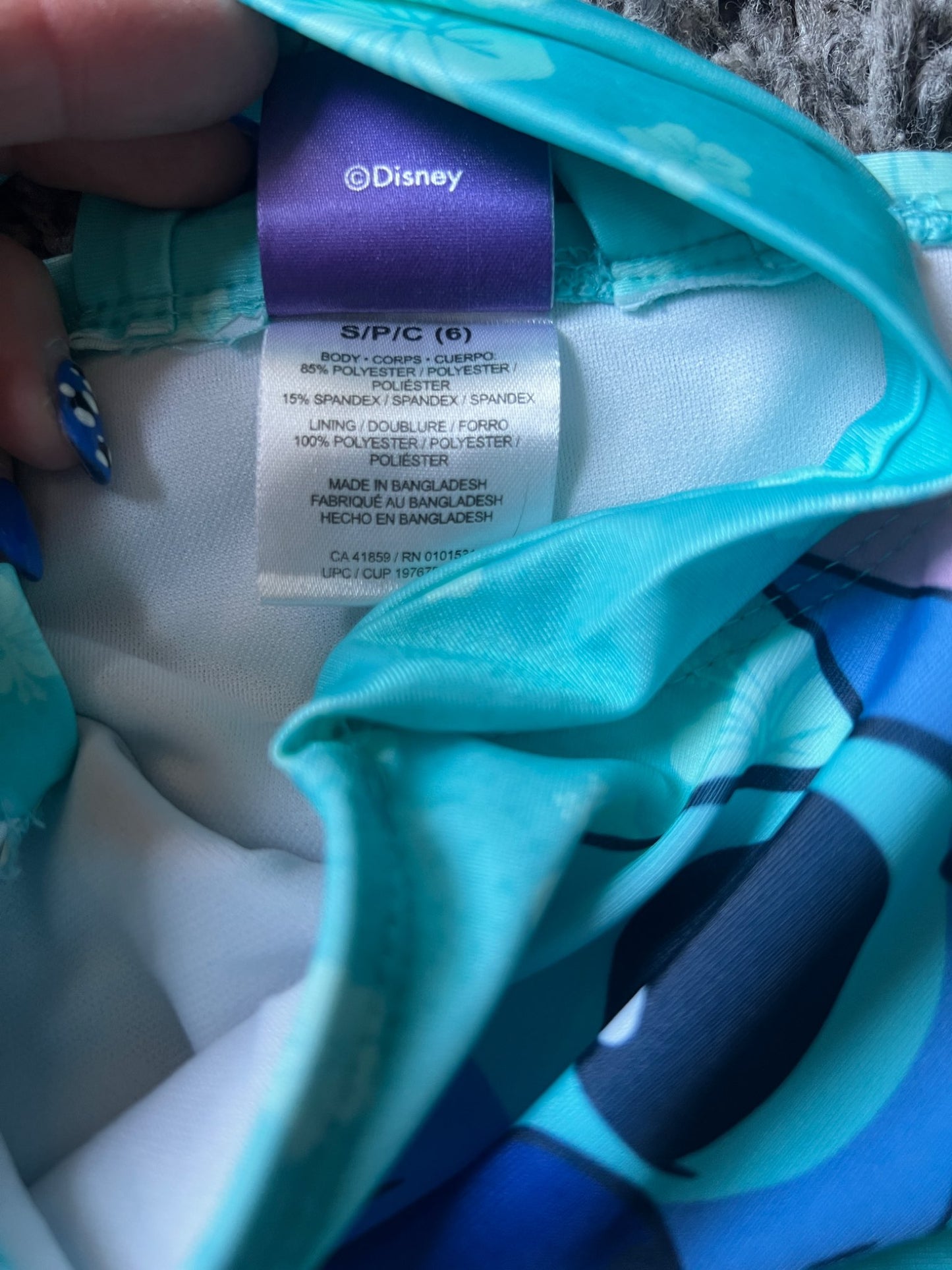 Girl’s NWOT Disney Stitch Swimsuit, Kids 6/6X