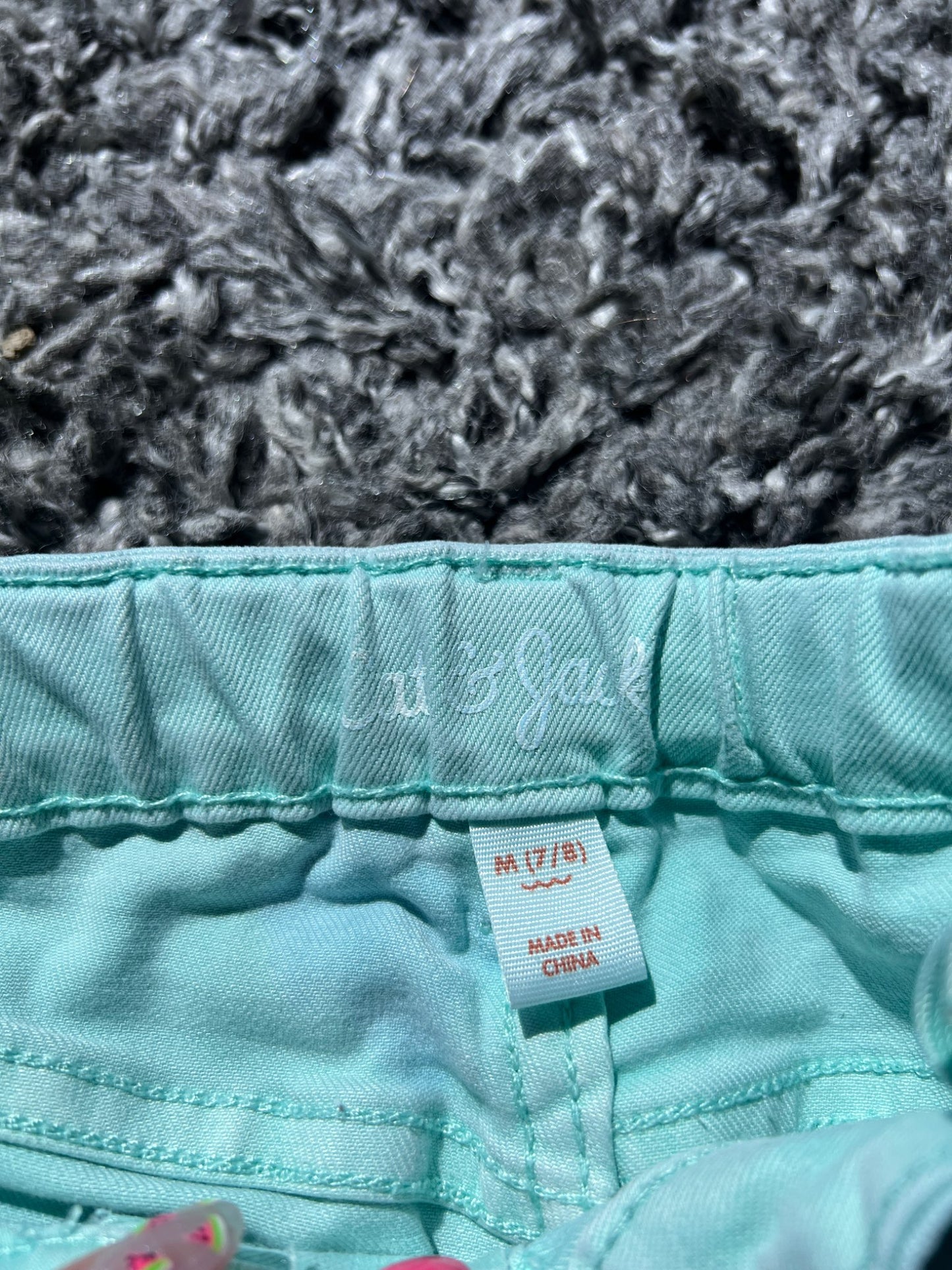 Light Teal Green Shorts, Kids 7
