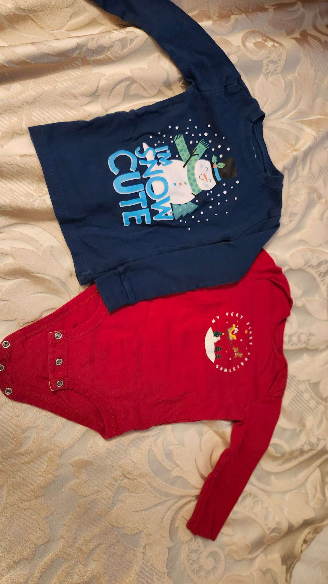 Baby Long Sleeve Christmas Winter Tops Set 18-24m 2pax, Kids 24 Month (18-24M)