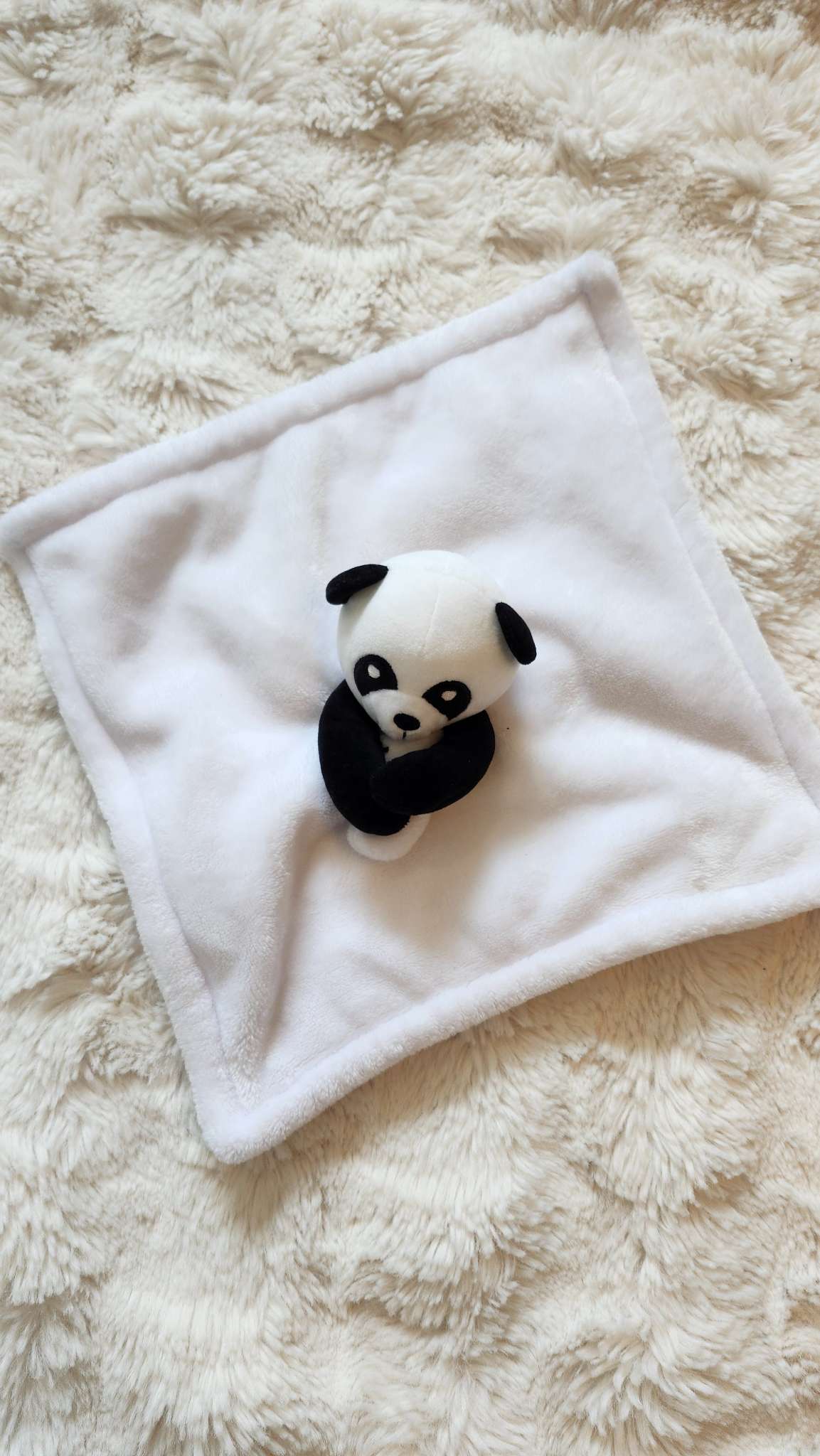 White Panda Lovey Security Blanket