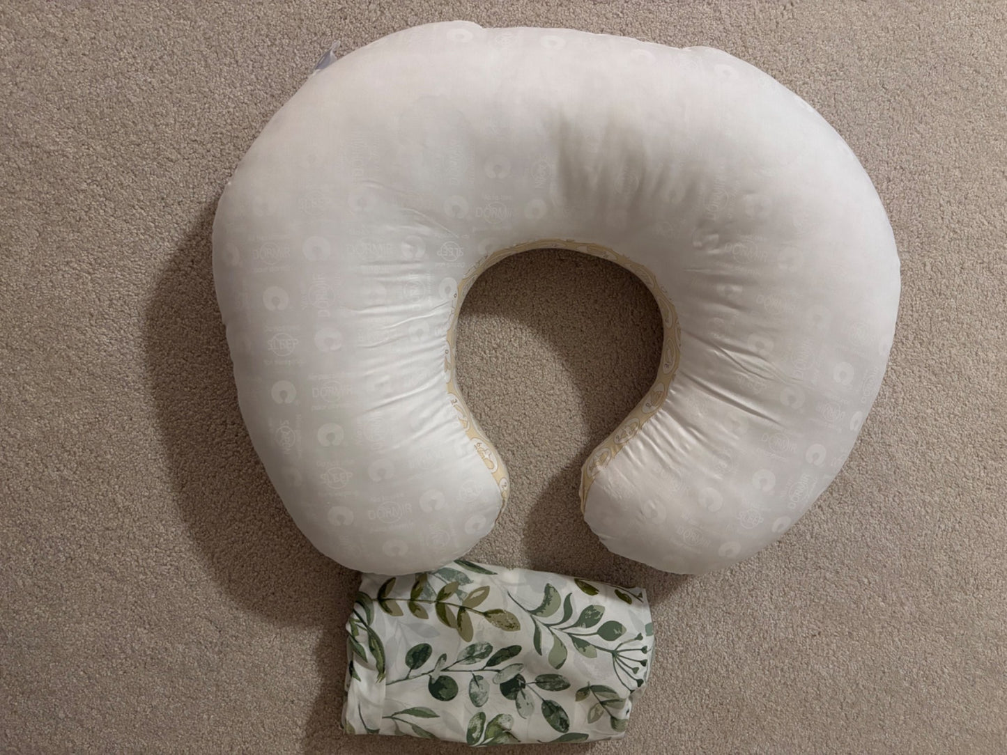 Boppy nursing pillow with pillow case