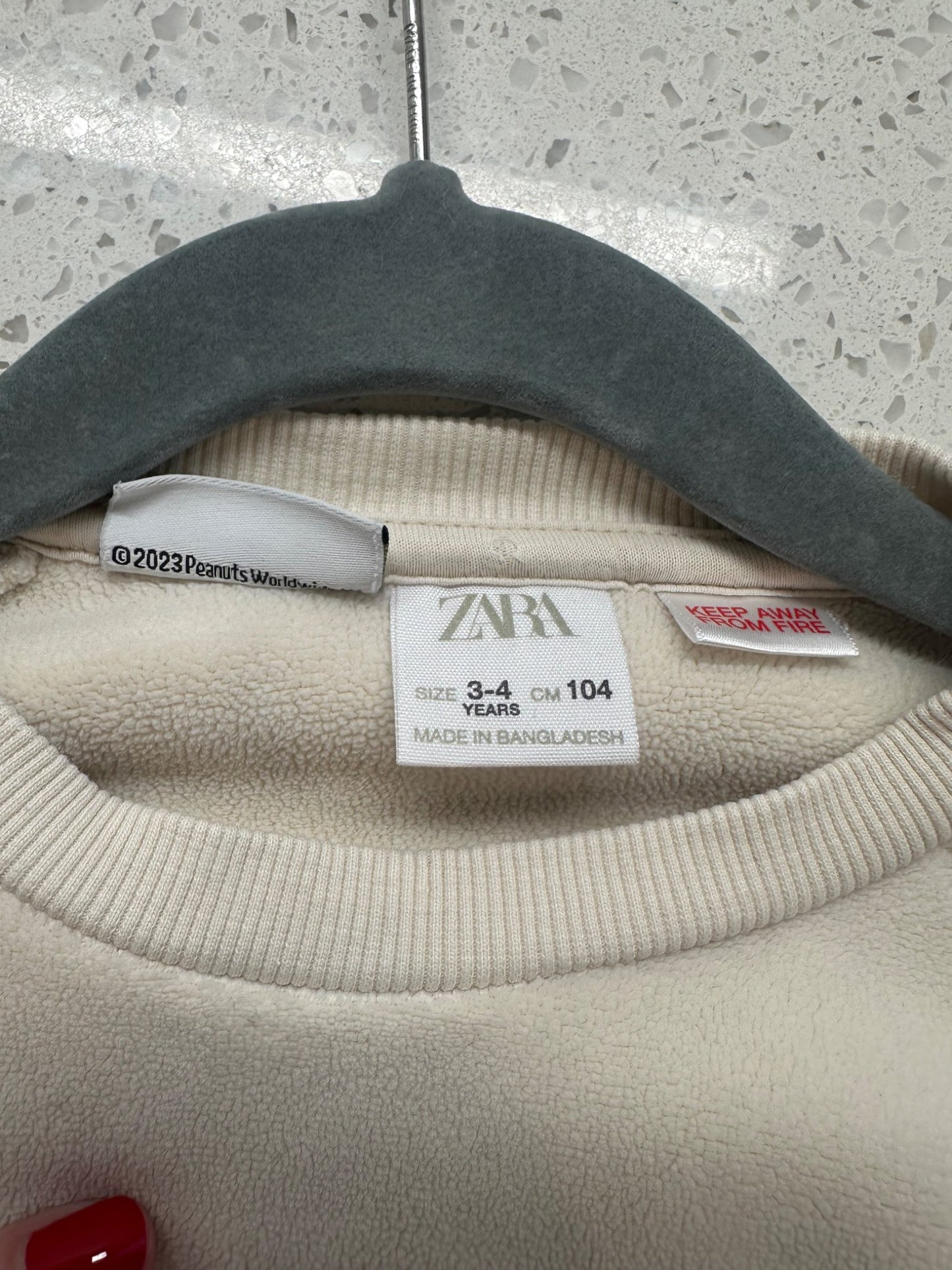 Zara Snoopy Micro Fleece Sweatshirt 3-4 Year, Kids 3T