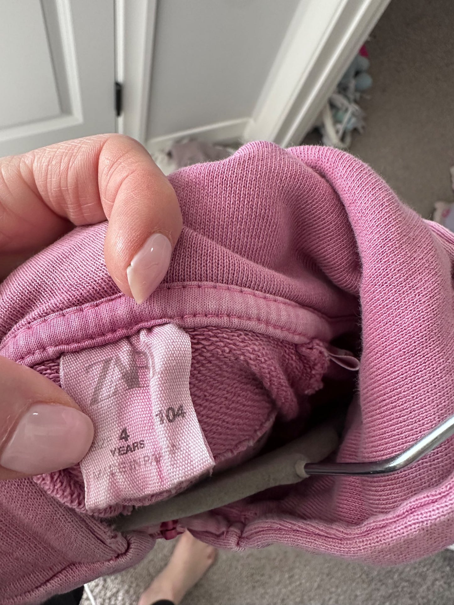 Pink zara hoodie 4y, Kids 4/4T