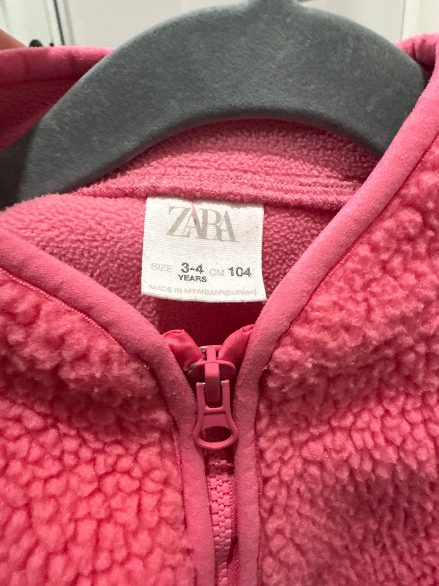 Zara pink Sherpa jacket , Kids 3T