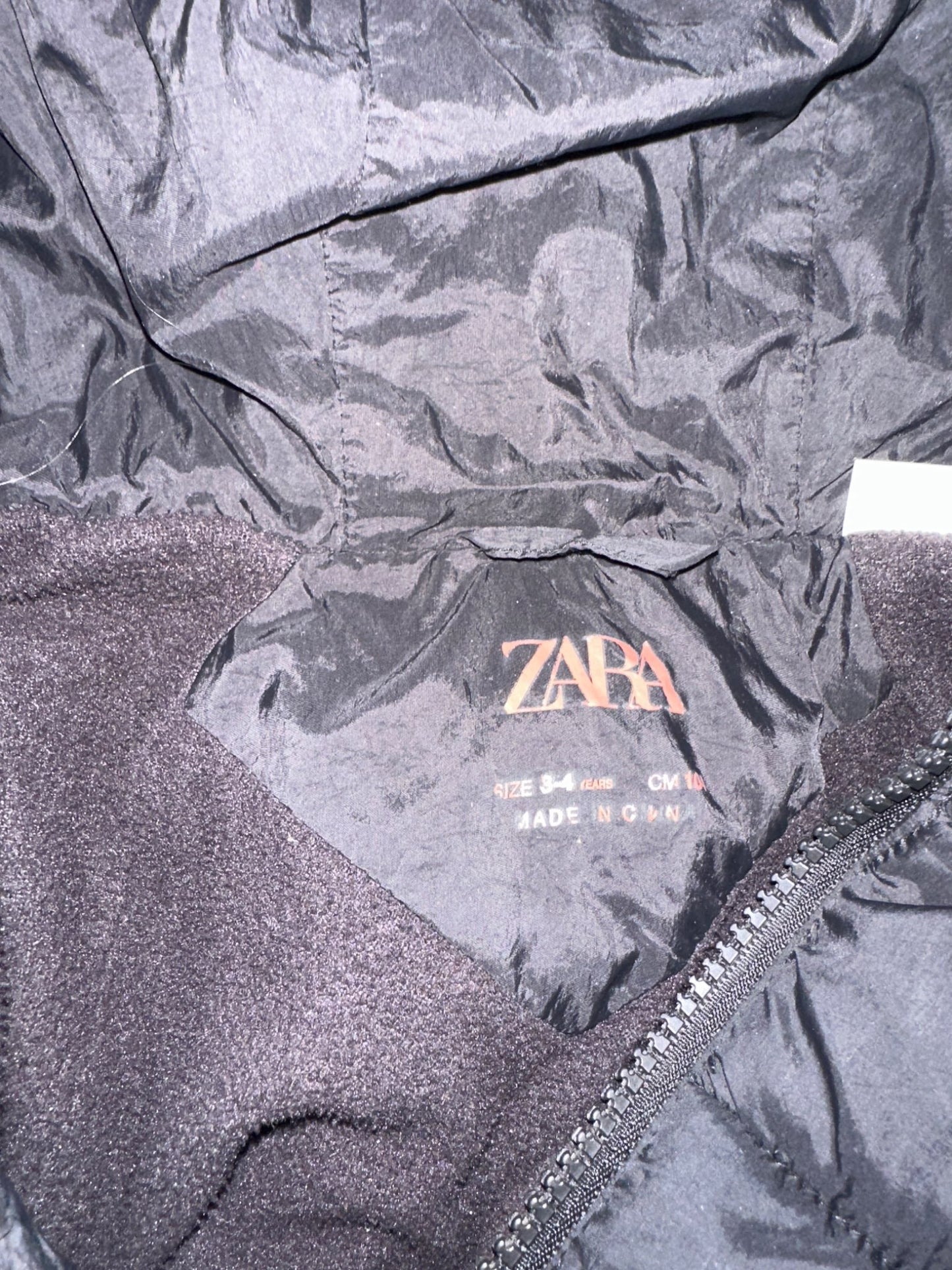 Zara Black Puffer Jacket 3-4 years, Kids 4/4T