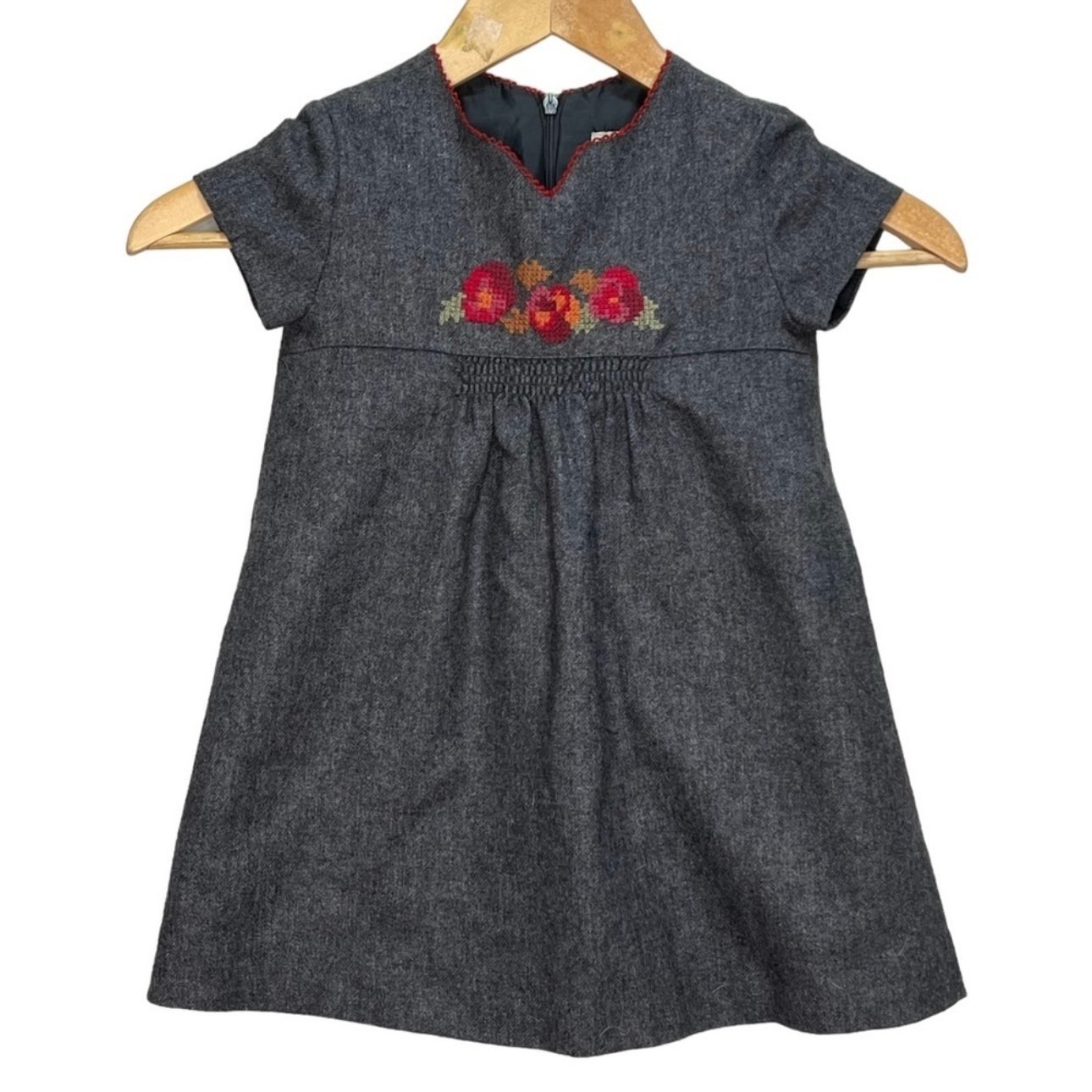 Zara Grey Wool Blend Dress Size 3, Kids 3T