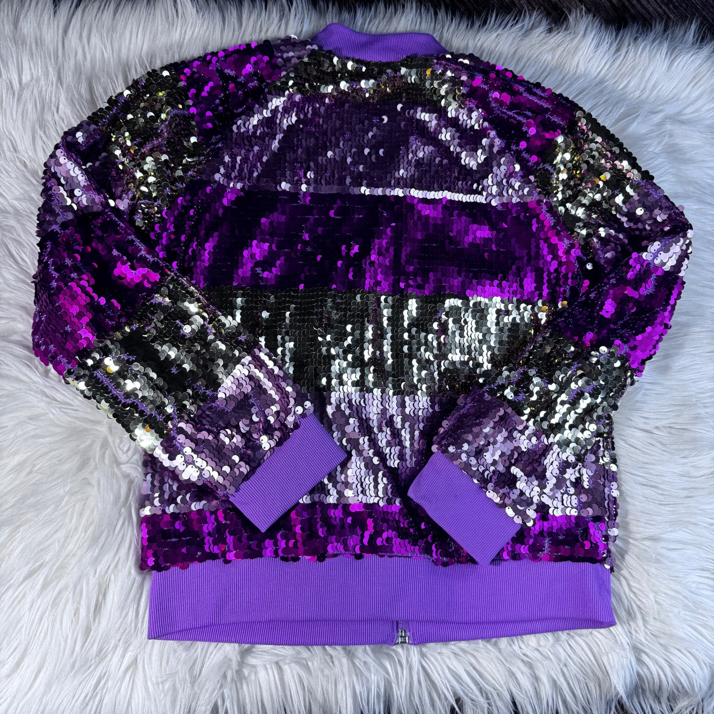 Cat & Jack Pink & Purple Sequin Full Zip Jacket , Kids 10 (medium)