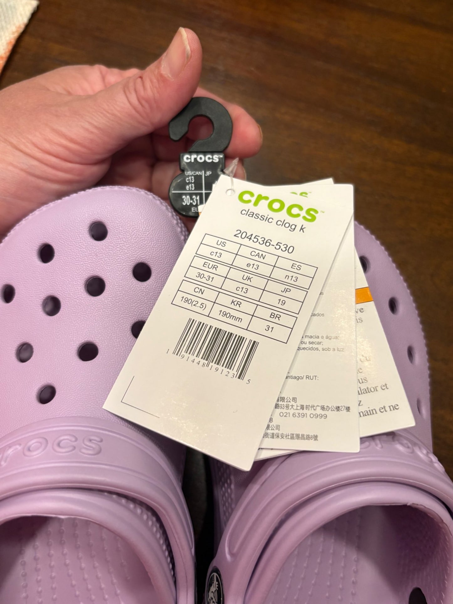 Child classic Crocs-lavender, Shoes 13 (Kids:4-8yr)