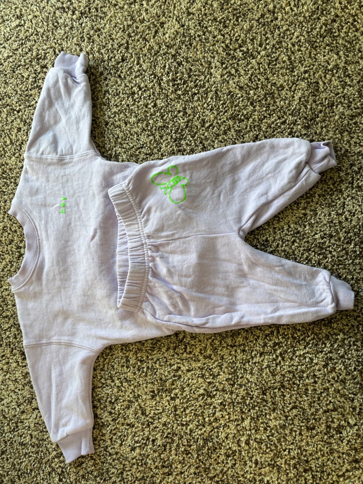 3-6 month, sweatsuit sweater and pants; purple , Kids 6 Month (3-6M)