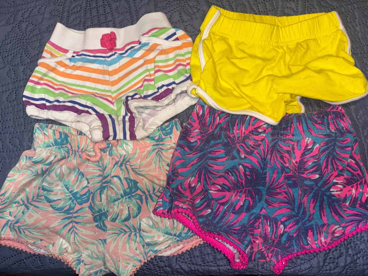 4 Pairs of Girls Shorts, Kids 18 Month (12-18M)