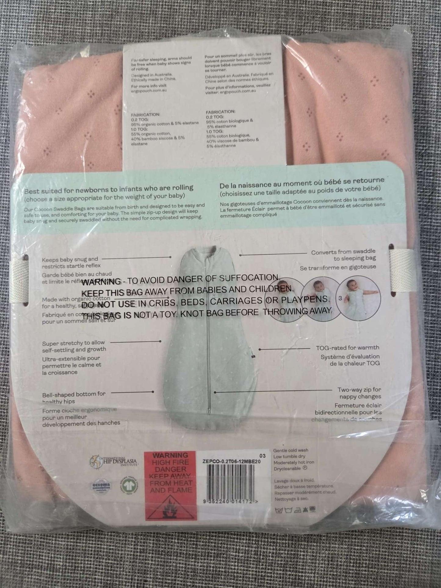 Cocoon Swaddle and Sleep Sack, Kids 12 Month (9-12M)