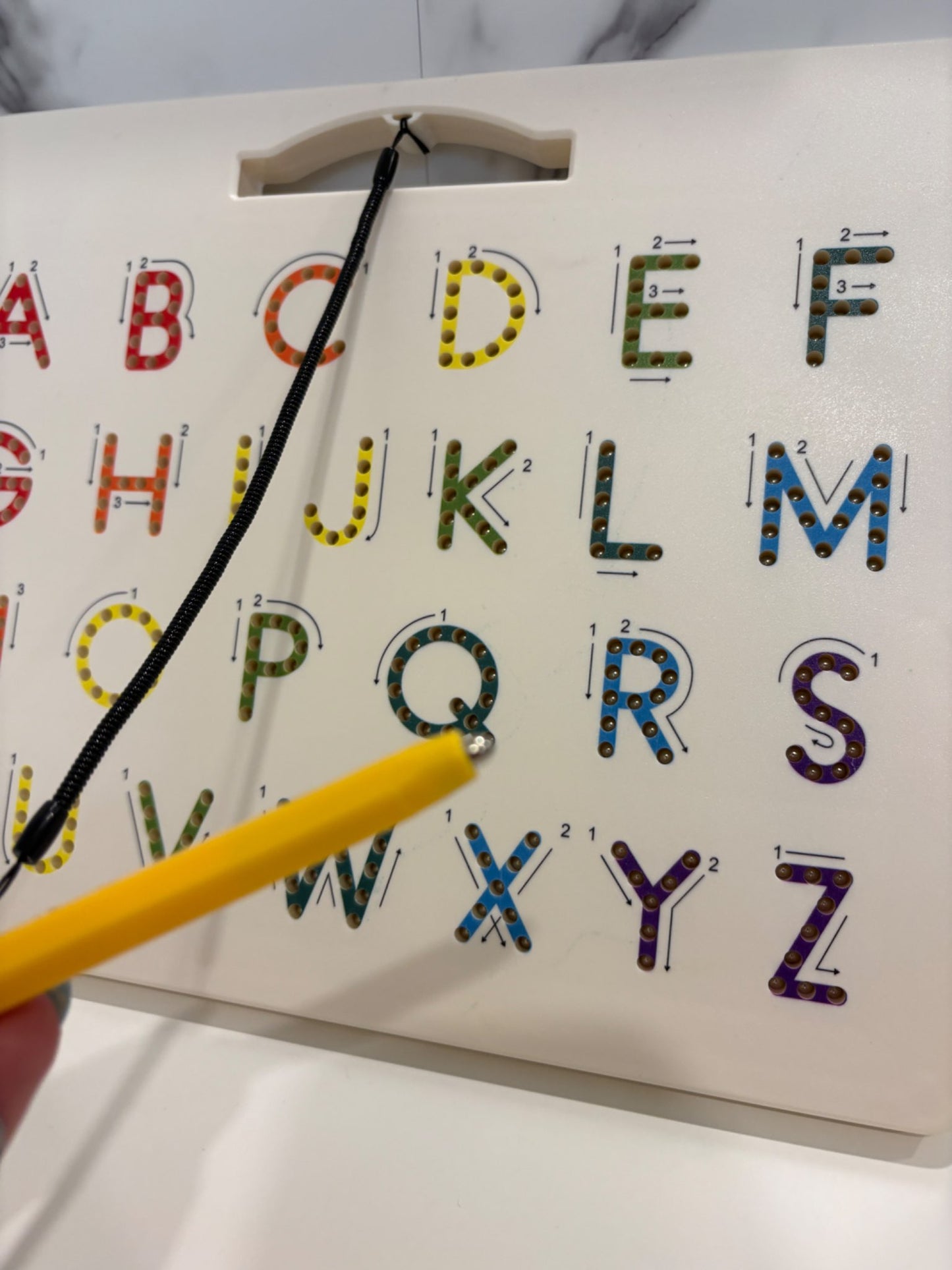 Magnetic Letter Tracing Board w/magnetic stylus