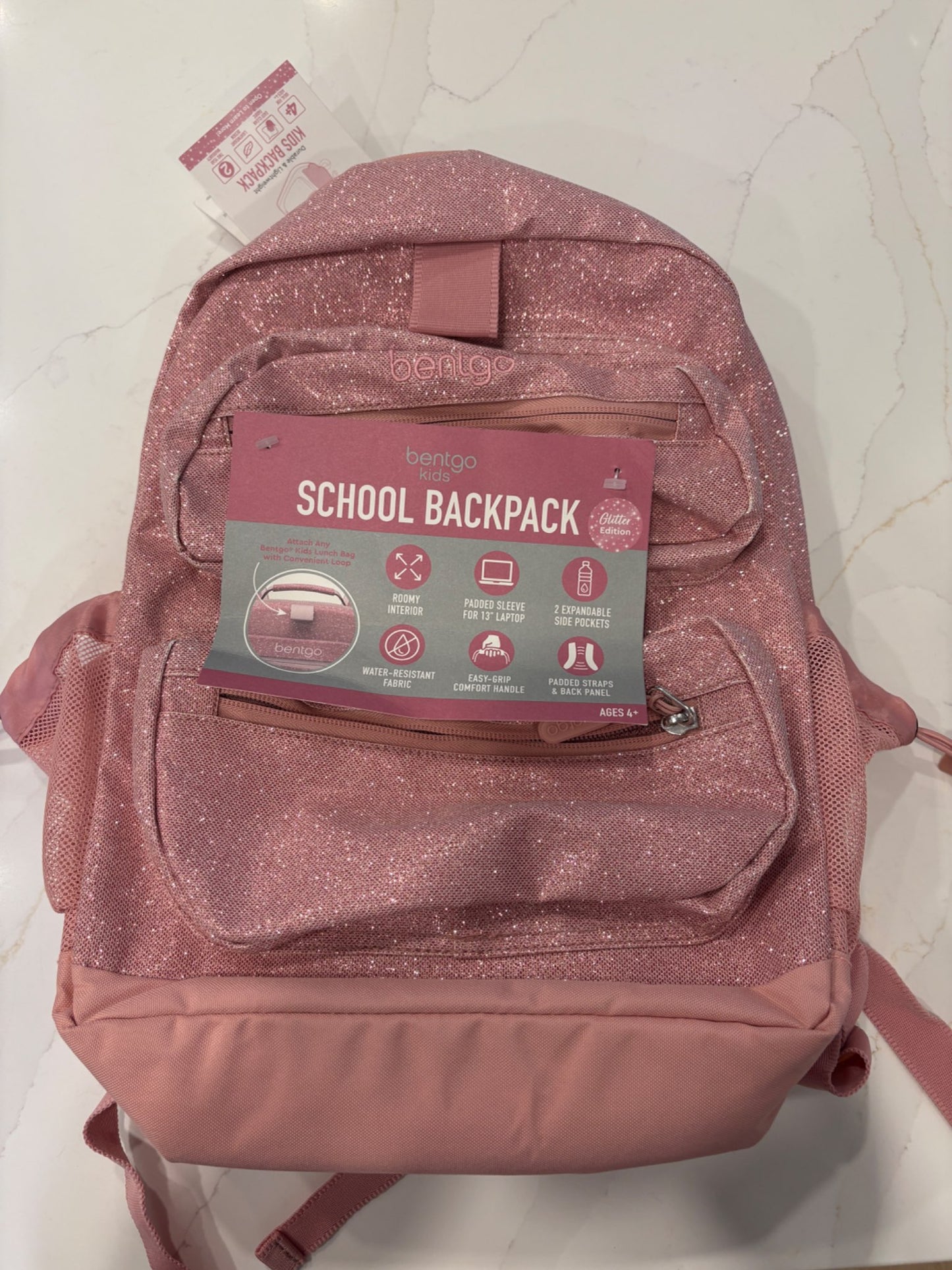NWT Bentgo Pink Glitter Backpack