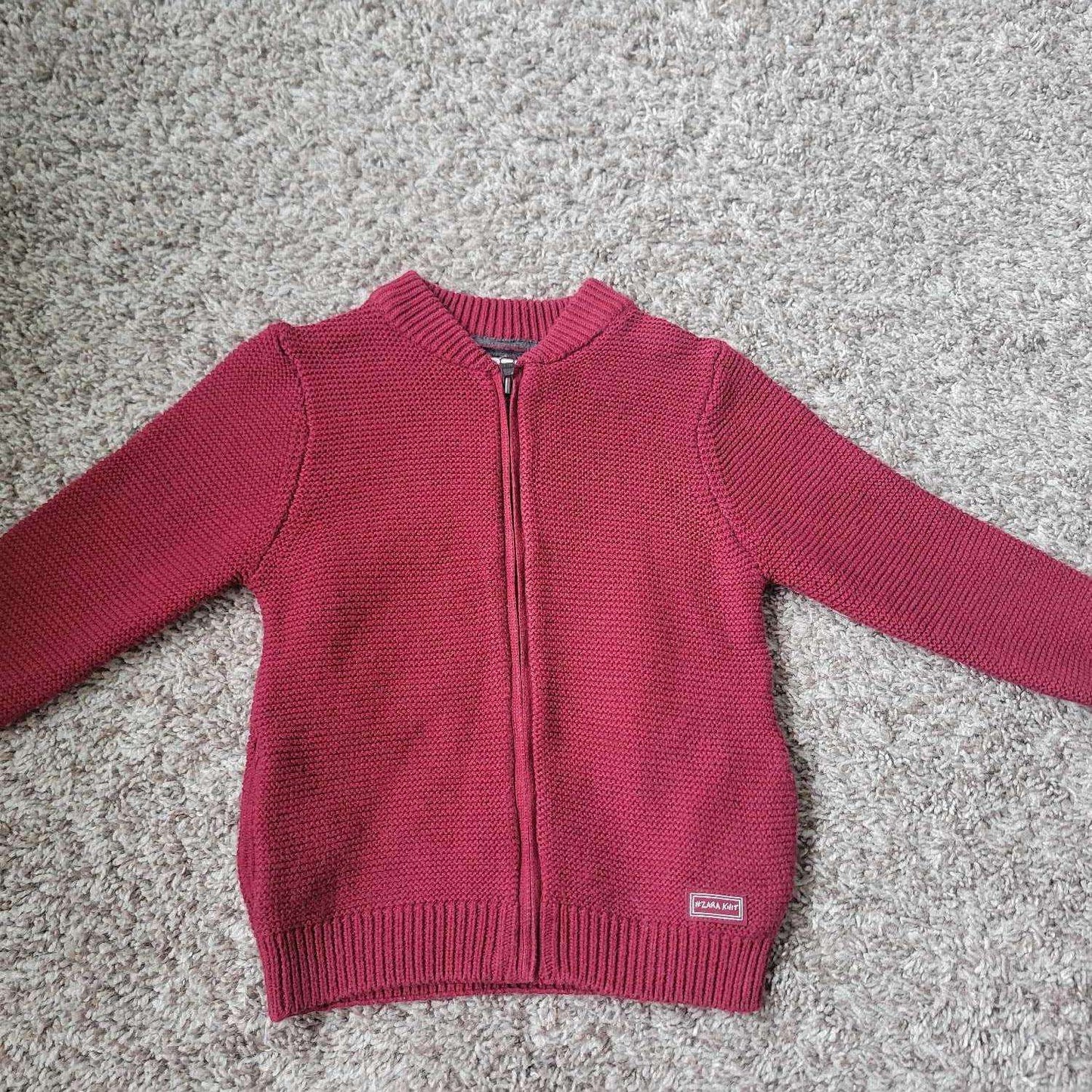 2 Pcs Outfit 18-24 M (Brand New- Old navy flannel shirt and EUC - Zara Red Knitted Jacket), Kids 24 Month (18-24M)