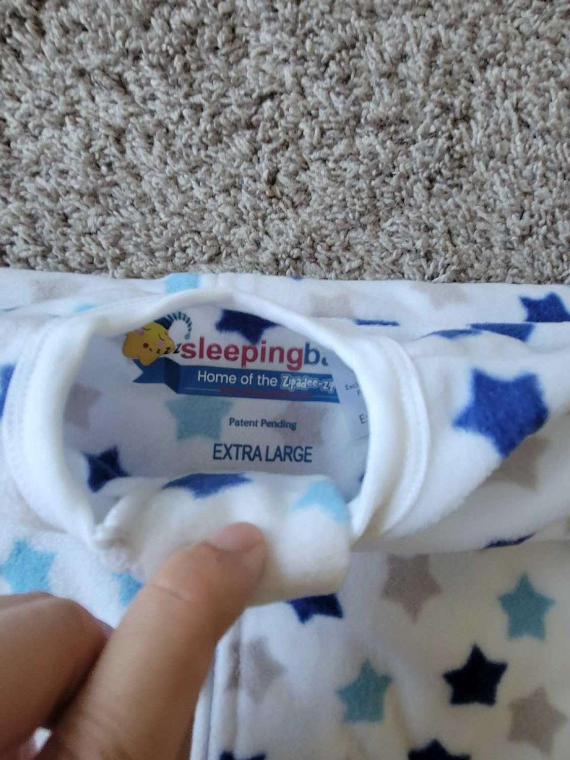 Zipadee Sleeping Baby Fleece XL, 2T, 3T & 4T+