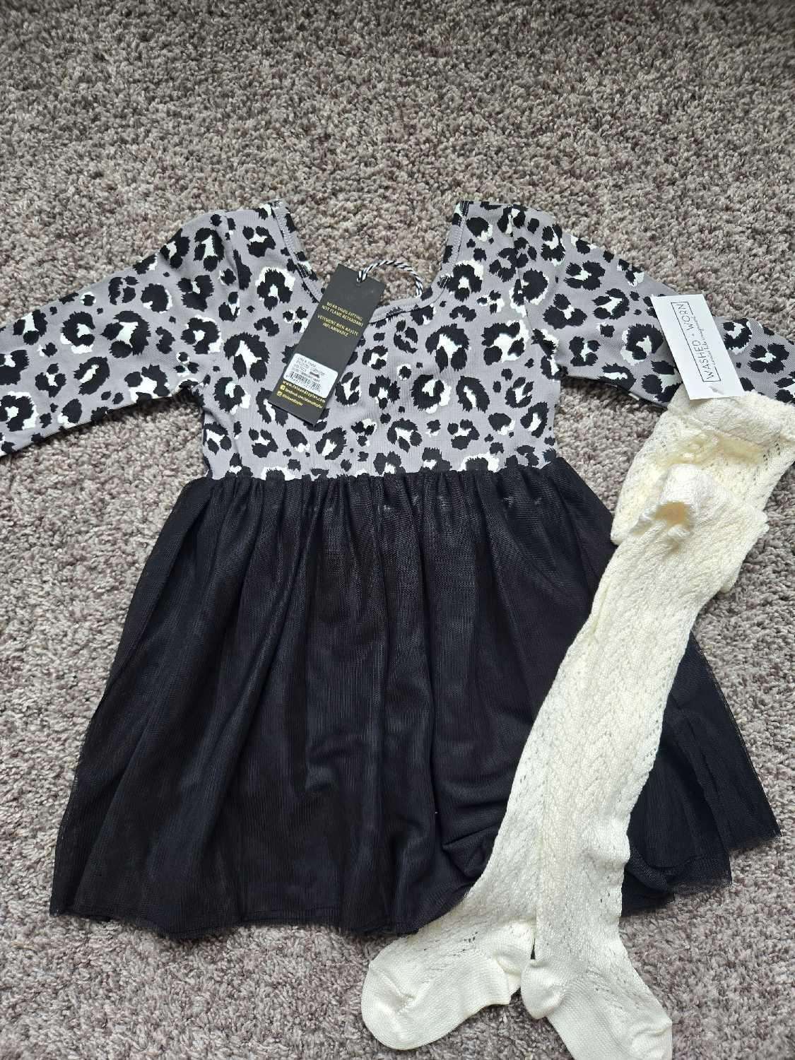 2Pcs Outfit- Dress 2T and leggings (Dress Purchased for $40+), Kids 2T