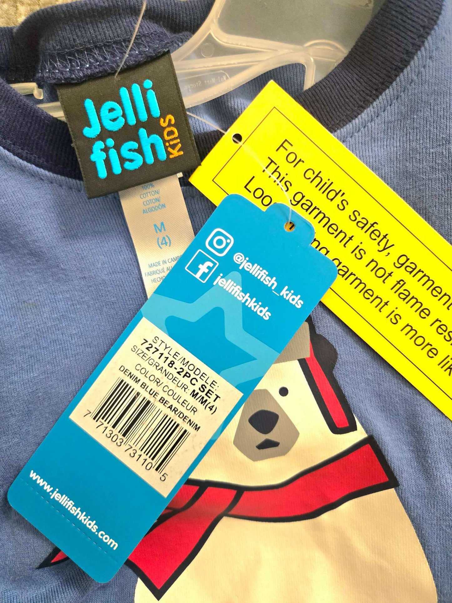 2 Pcs Polar Bears PJs 4T, Kids 4/4T