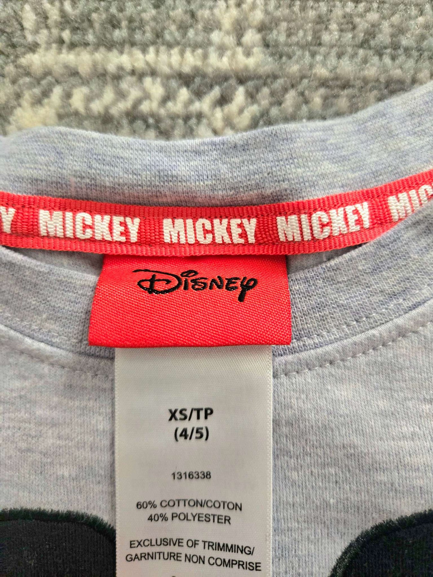 2 Pcs Cozy Mickey PJs 4-5T, Kids 4/4T
