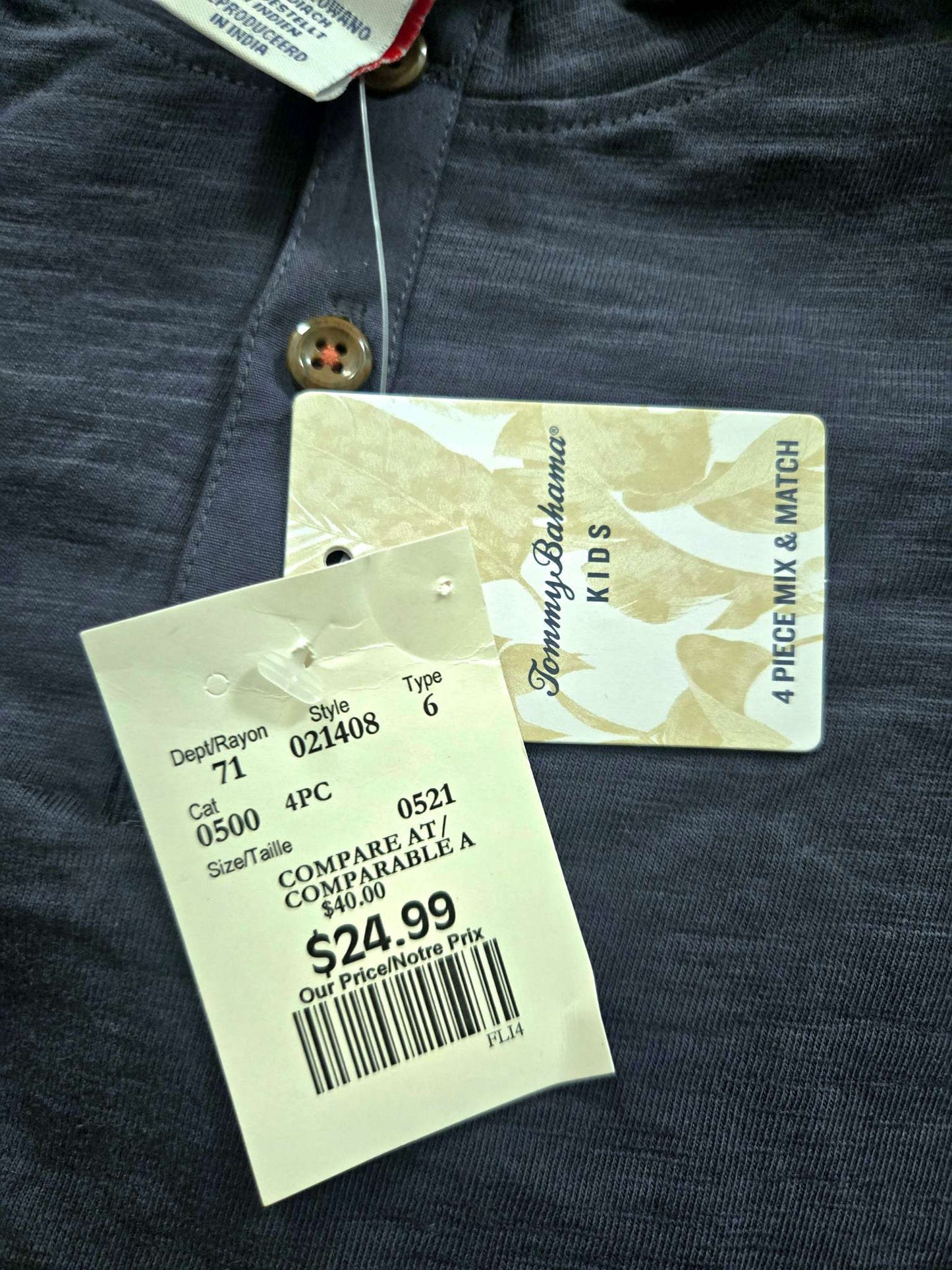 4 Pcs Summer Outfit Tommy Bahamas 4T ( Retails $24.99), Kids 4/4T