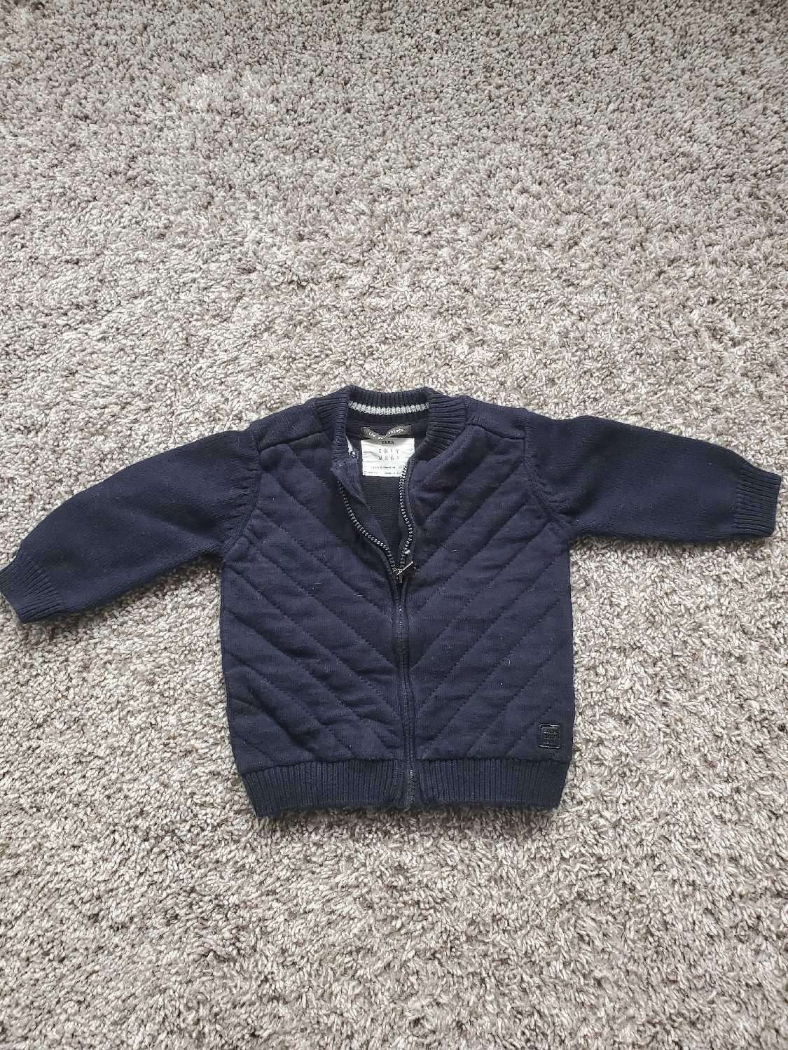 Baby GAP Sherpa-Lined Garter Sweater-6-12M Blue, EUC and Zara Navy Quilted Sweater EUC - 6-9 months, Kids 9 Month (6-9M)