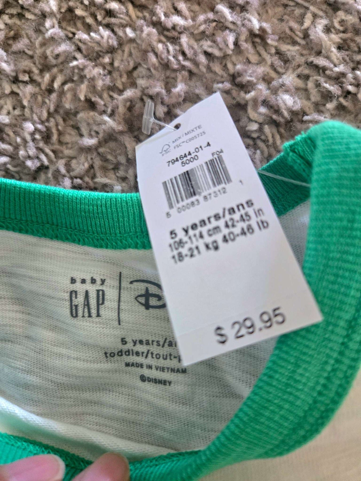 3 PCS T Shirts all from GAP 5T (2 New Retails 12.99 and $29.95) and 1 EUC, Kids 5/5T (extra small)