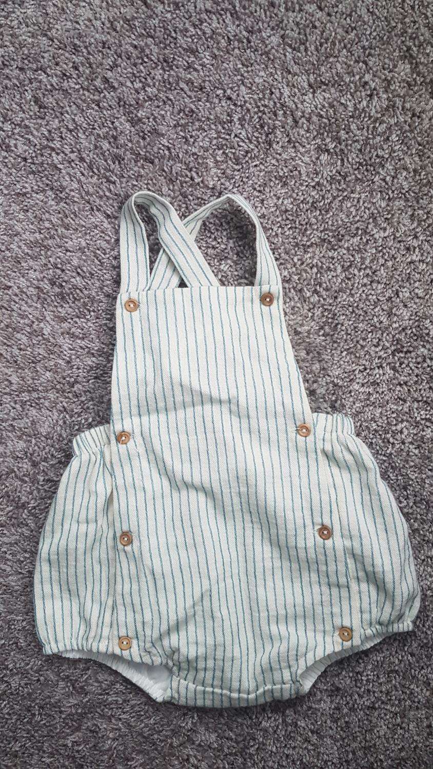 Zara Baby Striped Romper – Sleeveless Bubble Outfit 9-12 months, Kids 12 Month (9-12M)