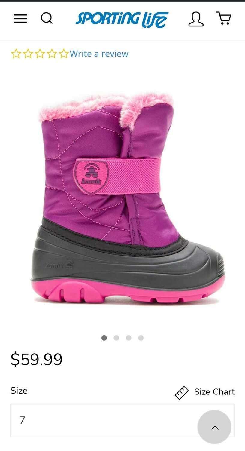 Kamik Toddler Winter Boots Size 7, Shoes 7 (Walkers:12-24 mth)