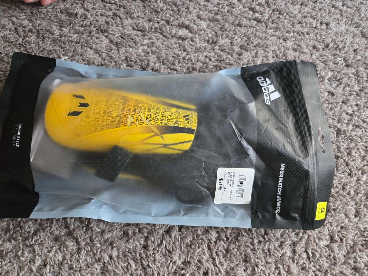 Adidas Youth Shin Guards S- Yellow, Shoes 11 (Toddler:2-4yr)