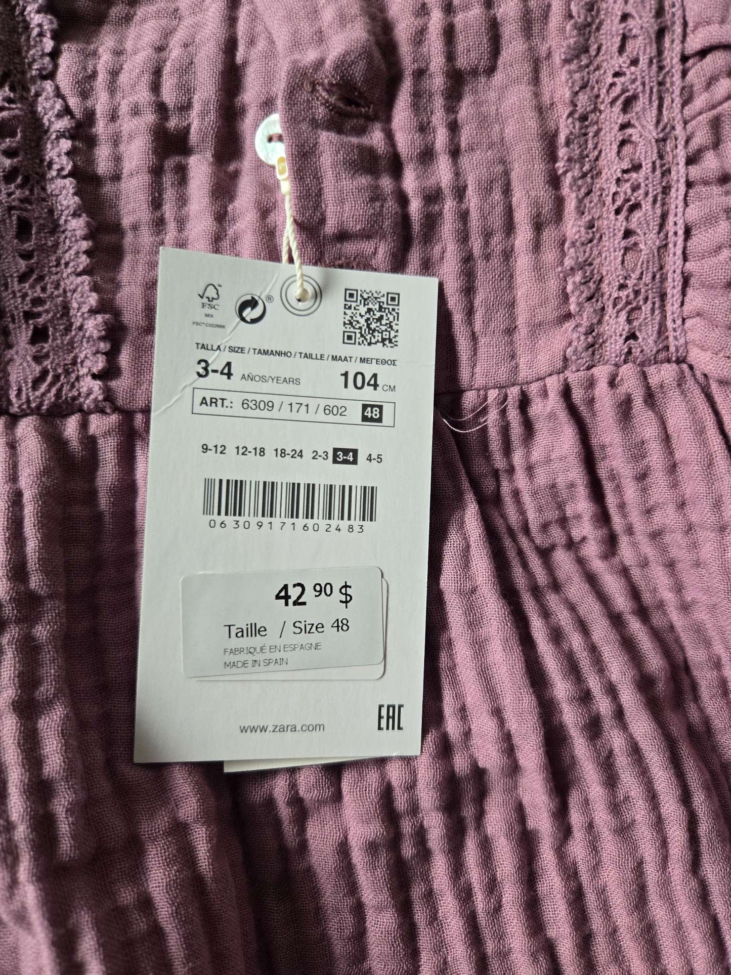 3 Dresses 3-4T Zara 2 Dressess Retails $78.8 and Jacob Grace , Kids 3T