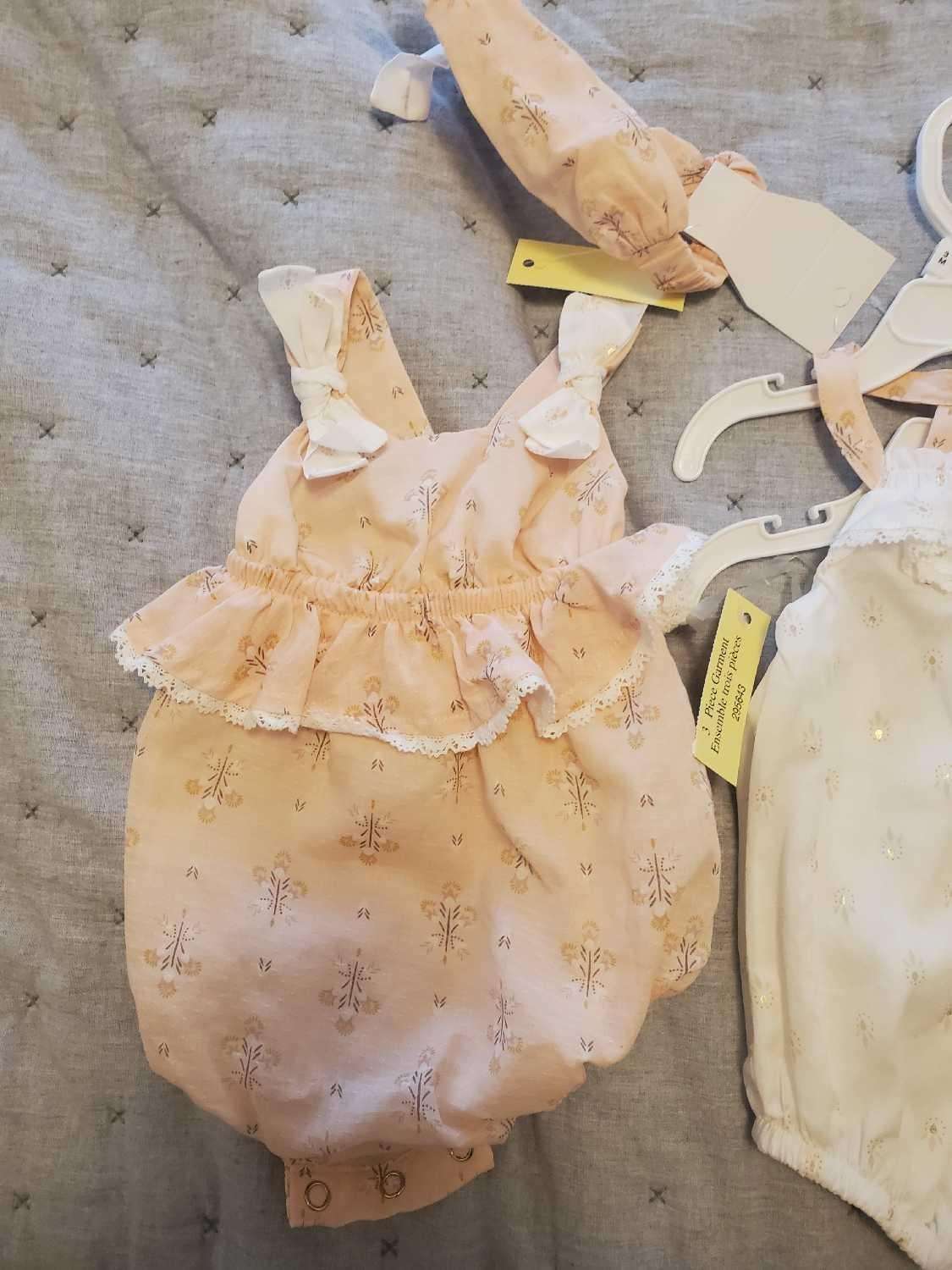 2 Rompers with Head band 0-3 months, Kids 3 Month (0-3M)