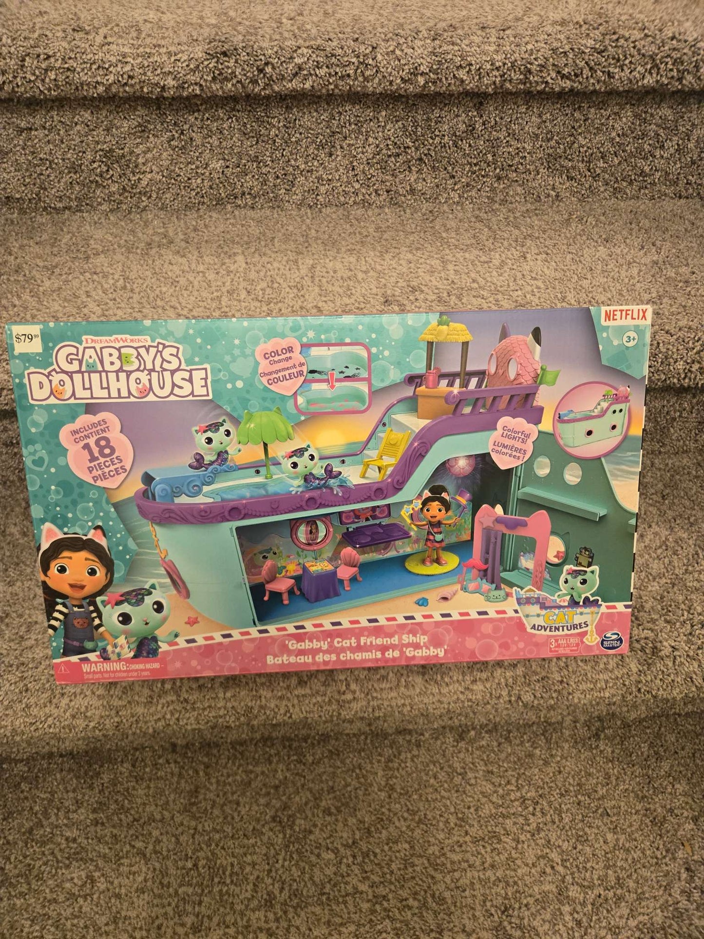 Gabby’s Dollhouse, Gabby Cat Friend Ship, Cruise Ship Toy with 2 Toy Figures, Surprise Toys & Dollhouse Accessories, Kids Toys for Girls & Boys 3+